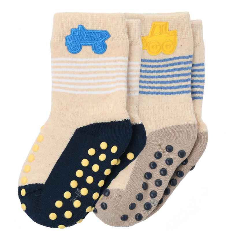 2 Paar Baby Krabbelsocken mit Applikation