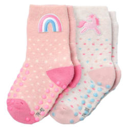 2 Paar Baby Krabbelsocken mit Applikation