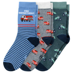 3 Paar Jungen Socken mit Fahrzeugen