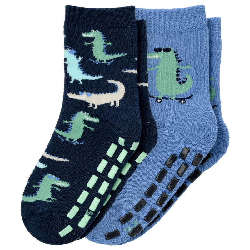 2 Paar Jungen Stoppersocken mit Krokodilen