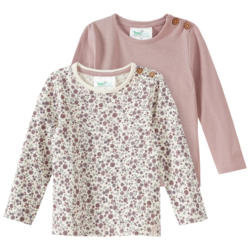 2 Baby Langarmshirts mit Blümchen (Nur online)