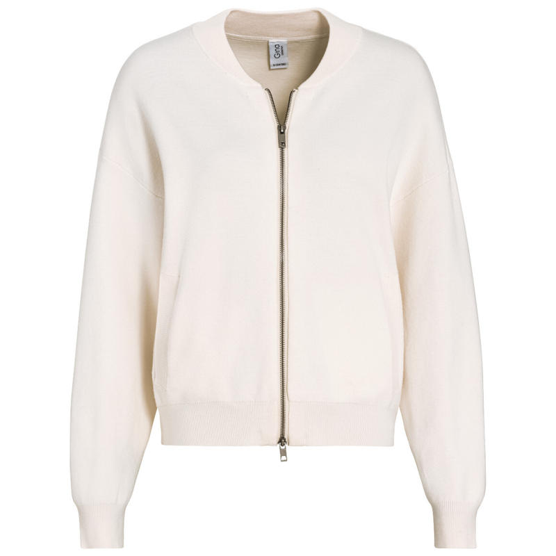 Damen Strickblouson in Unifarben