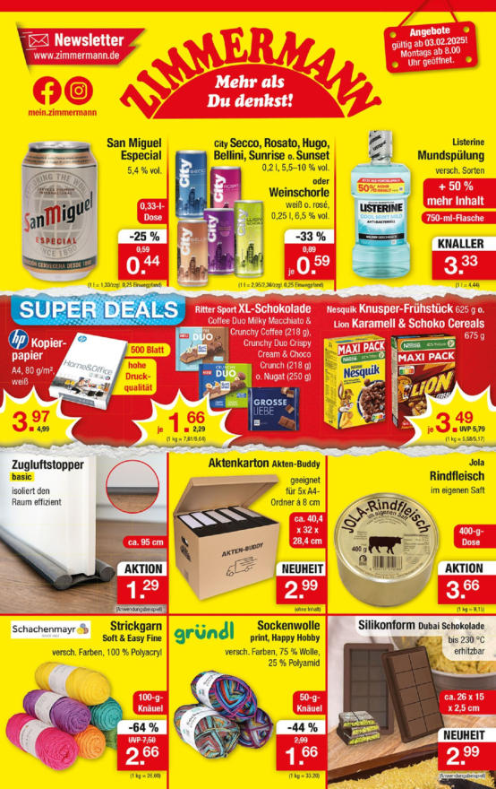 Zimmermann Sonderposten ≫ Alle Prospekte online Nordwest Prospekte