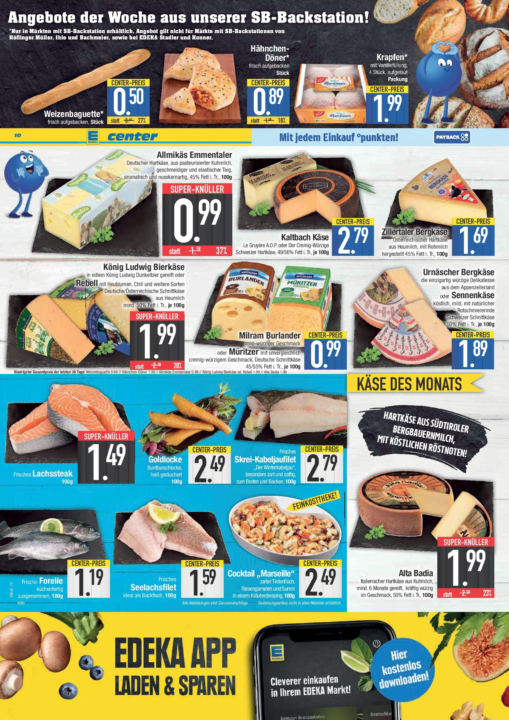 Edeka - E center: Wochenangebote (ab 02.02.2025) » Angebote Online | Seite: 10 | Produkte: Berliner, Hahnchen, Käse, Chili