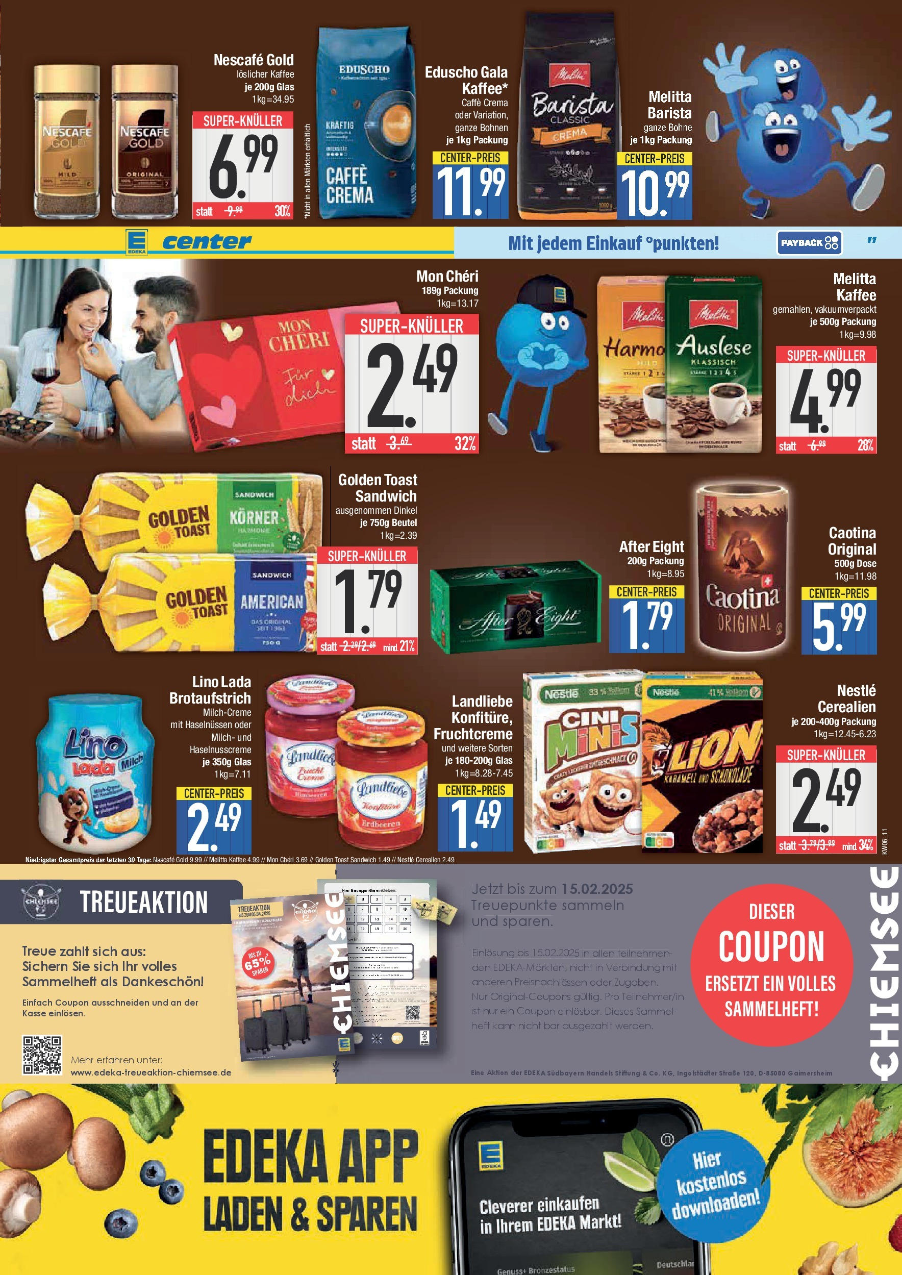 Edeka - E center: Wochenangebote (ab 02.02.2025) » Angebote Online | Seite: 11 | Produkte: Nescafe, Toast, Creme, Eduscho