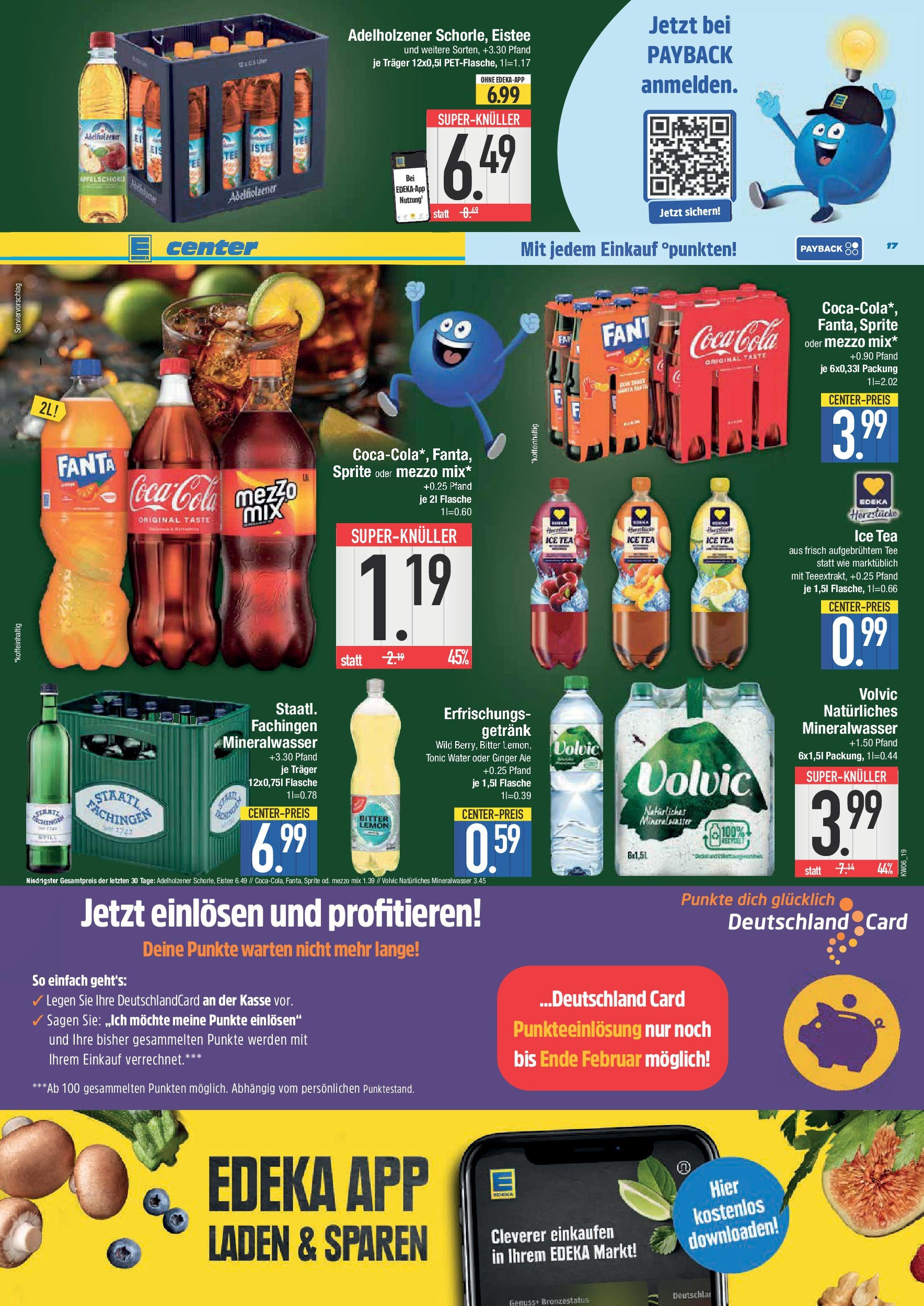 Edeka - E center: Wochenangebote (ab 02.02.2025) » Angebote Online | Seite: 17 | Produkte: Mezzo mix, Sprite, Cola, Adelholzener