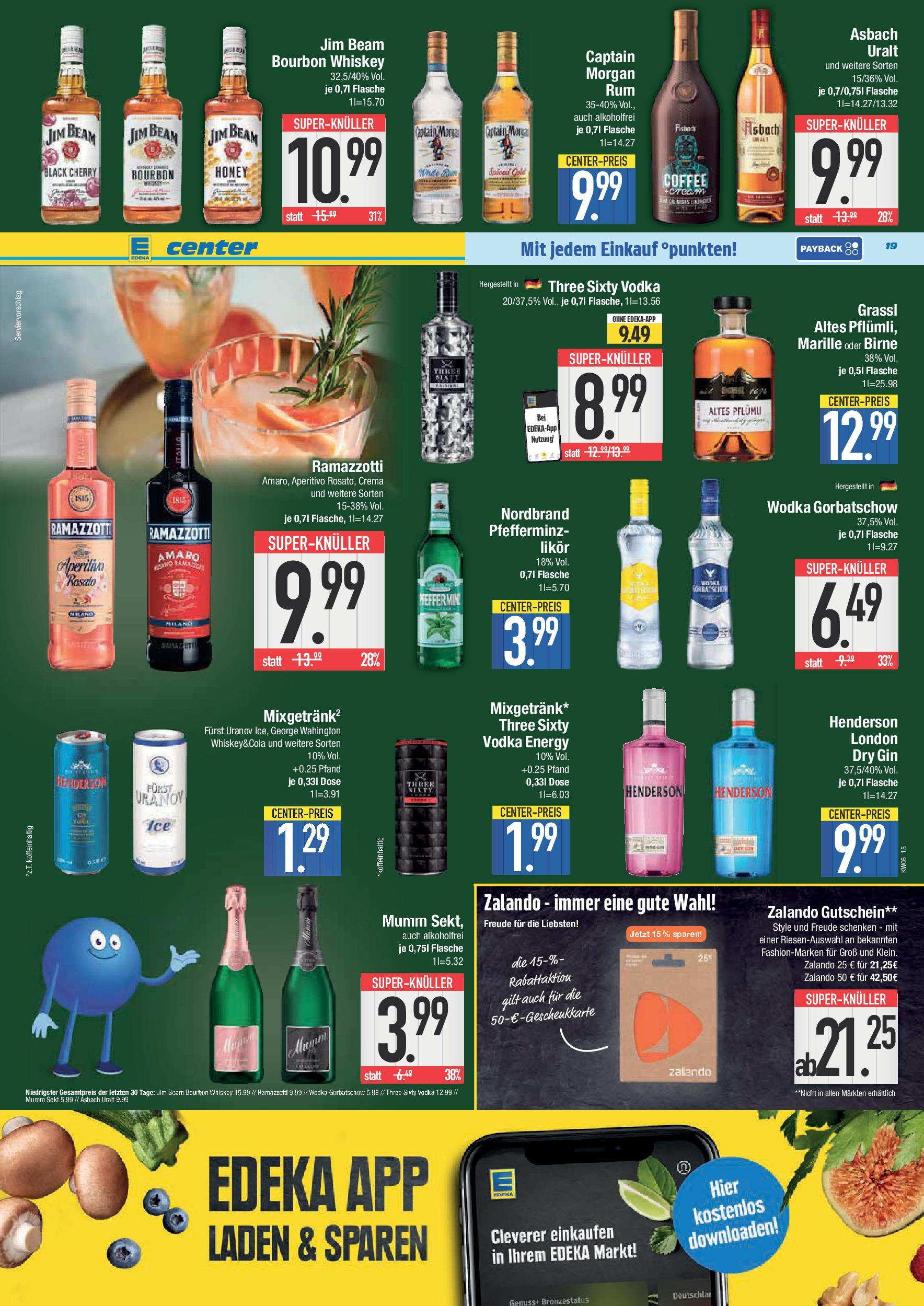 Edeka - E center: Wochenangebote (ab 02.02.2025) » Angebote Online | Seite: 19 | Produkte: Energy, Captain morgan, Gin, Wodka