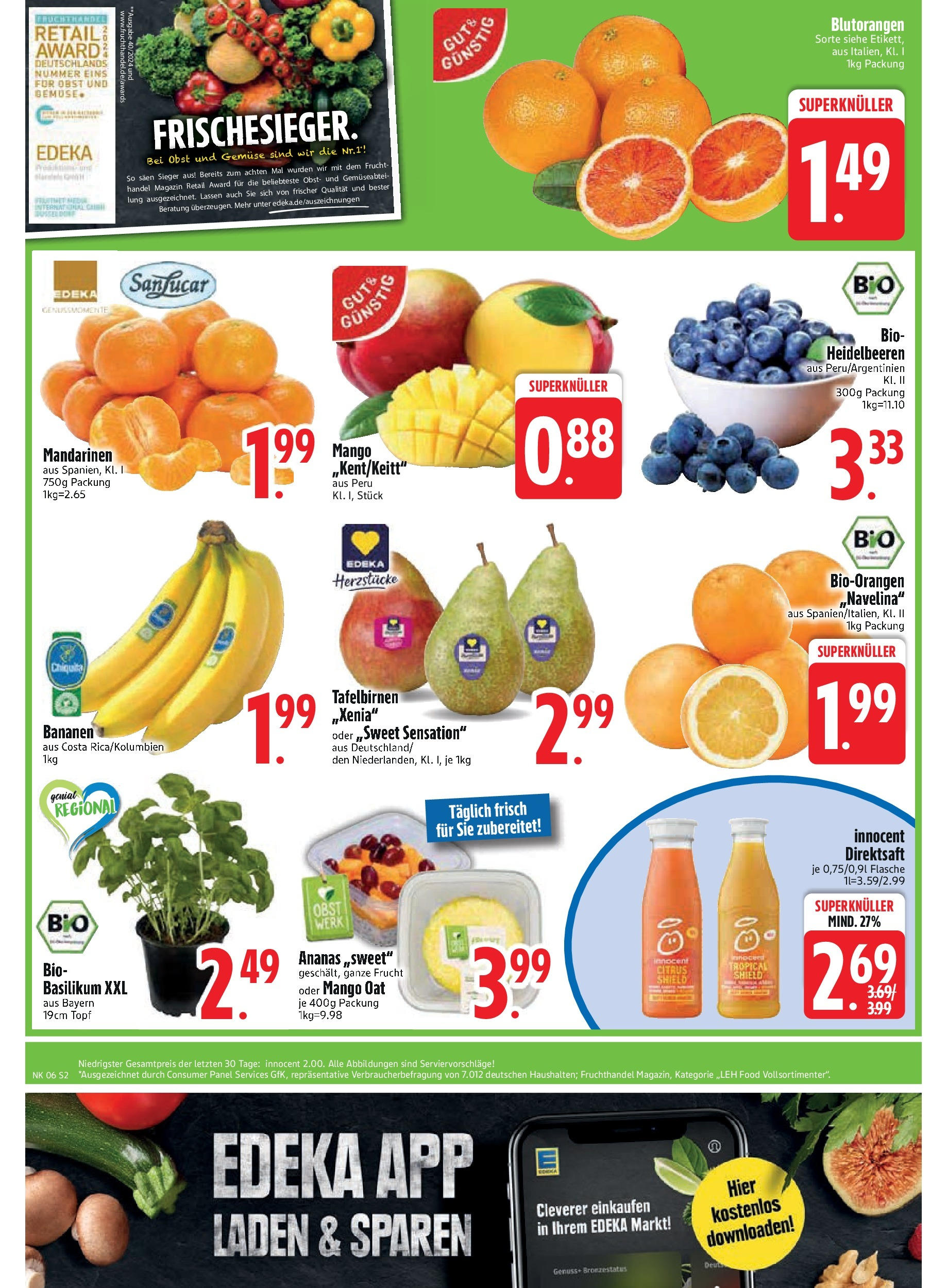 Edeka - EDEKA: Wochenangebote (ab 02.02.2025) » Angebote Online | Seite: 4 | Produkte: Ananas, Gemüse, Obst, Mango