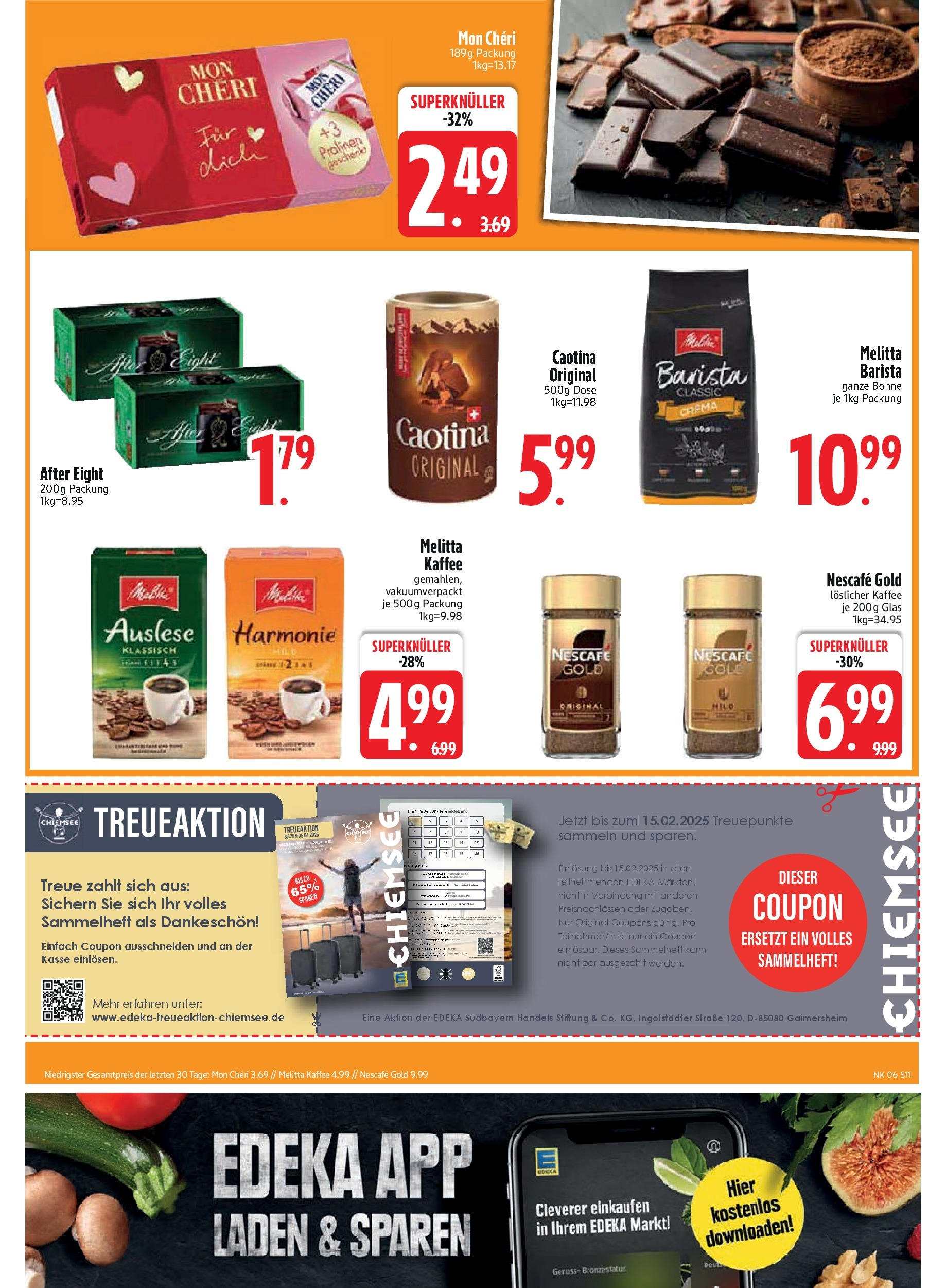 Edeka - EDEKA: Wochenangebote (ab 02.02.2025) » Angebote Online | Seite: 13 | Produkte: Melitta kaffee, Kaffee, Nescafe gold, Mon cheri