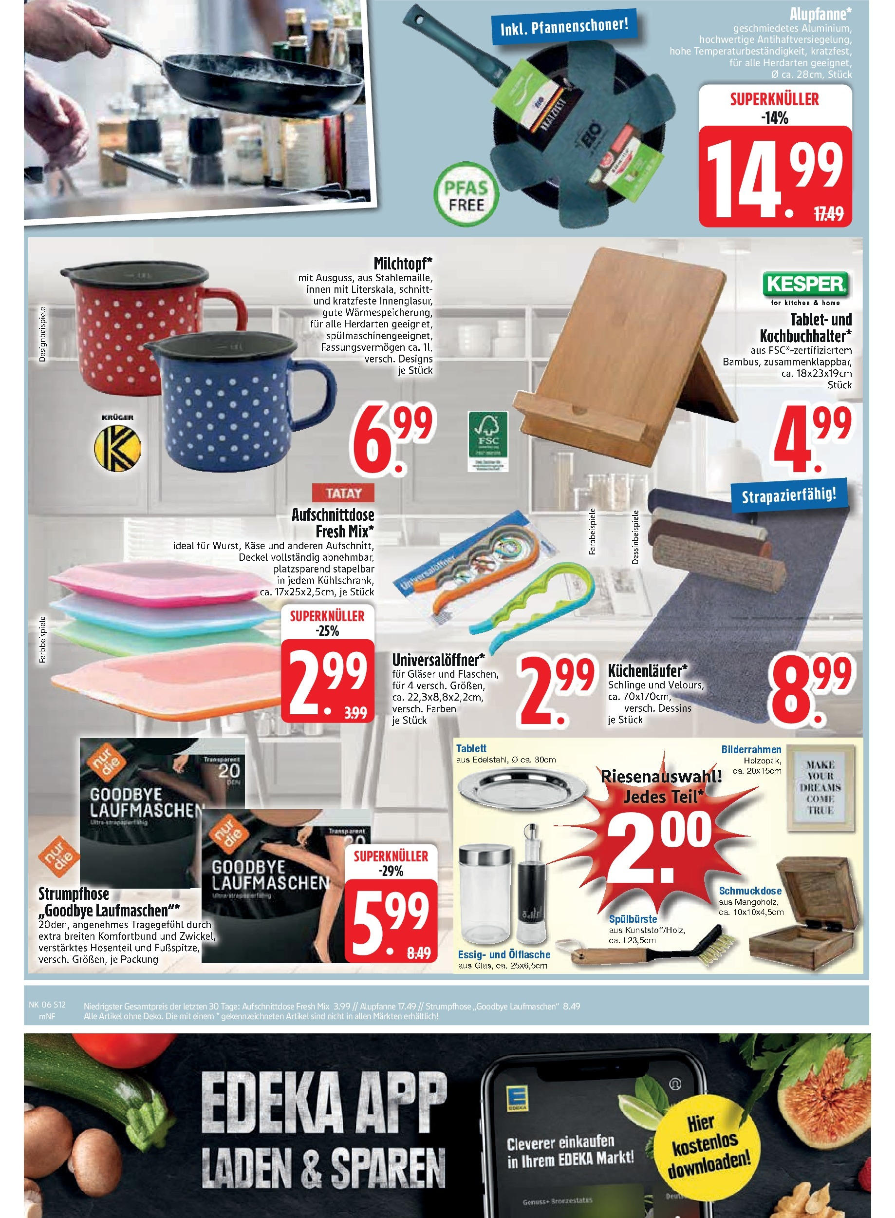 Edeka - EDEKA: Wochenangebote (ab 02.02.2025) » Angebote Online | Seite: 14 | Produkte: Käse, Essig, Strumpfhose, Tablet