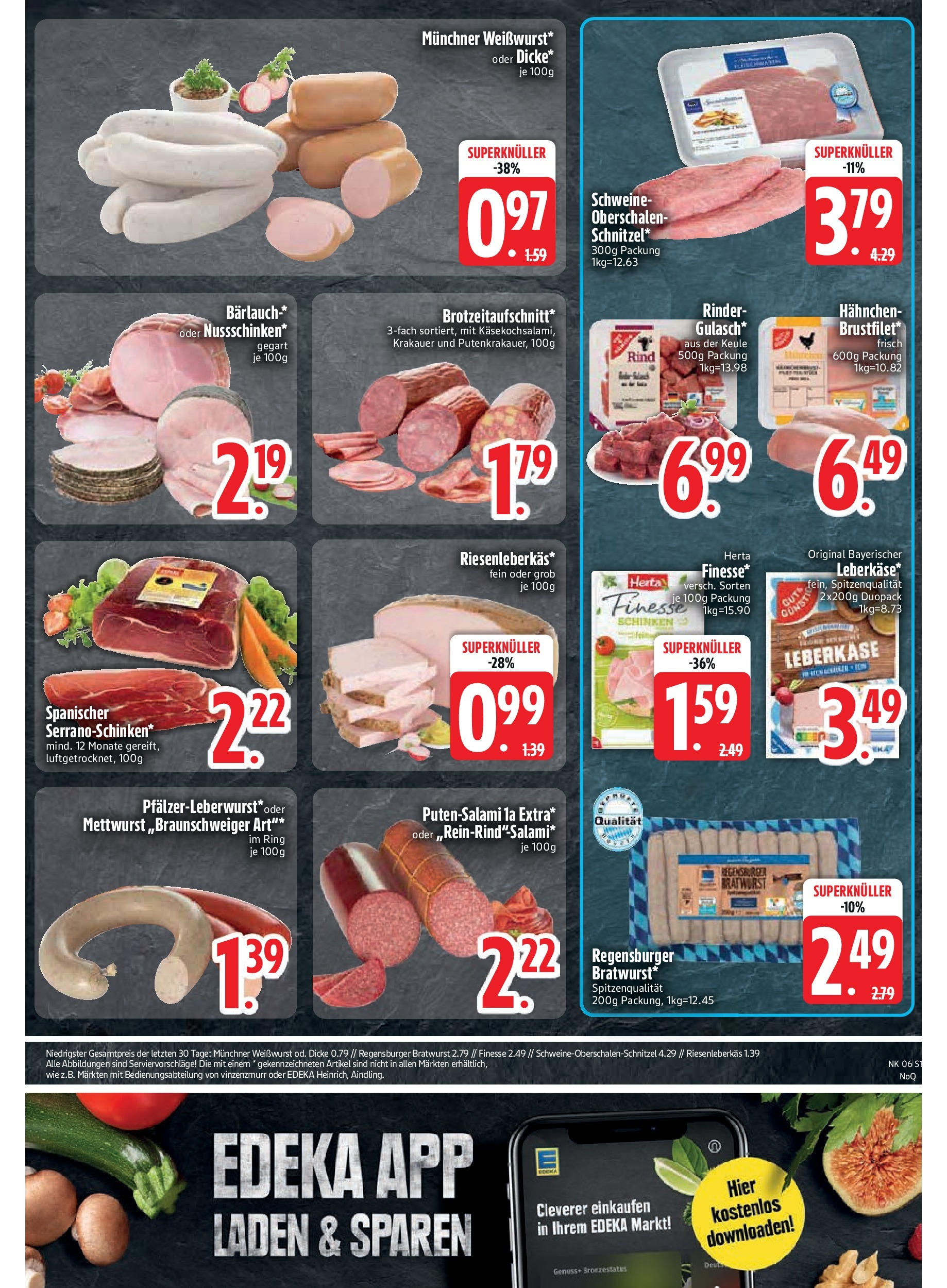 Edeka - Rötz, Gmünder Straße 2 (ab 03.02.2025) » Angebote Online | Seite: 17 | Produkte: Bratwurst, Weißwurst, Schinken, Leberkase