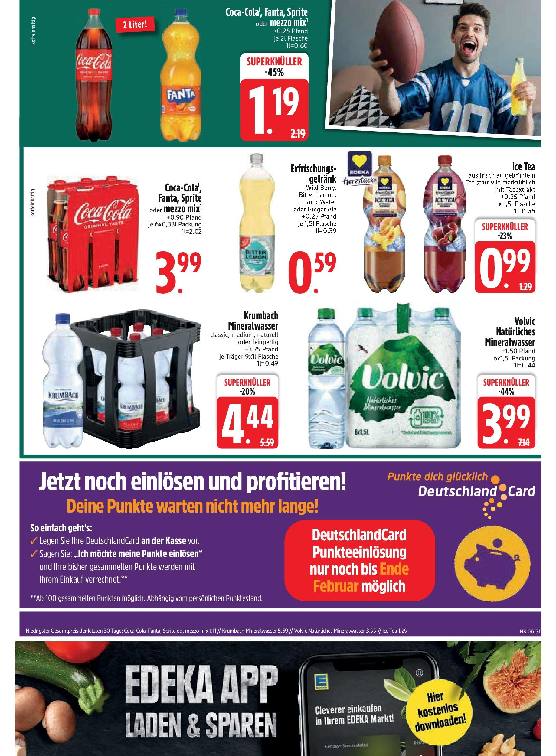 Edeka - Unterföhring, Mitterfeldallee 29 (ab 03.02.2025) » Angebote Online | Seite: 19 | Produkte: Sprite, Mineralwasser, Tee, Volvic