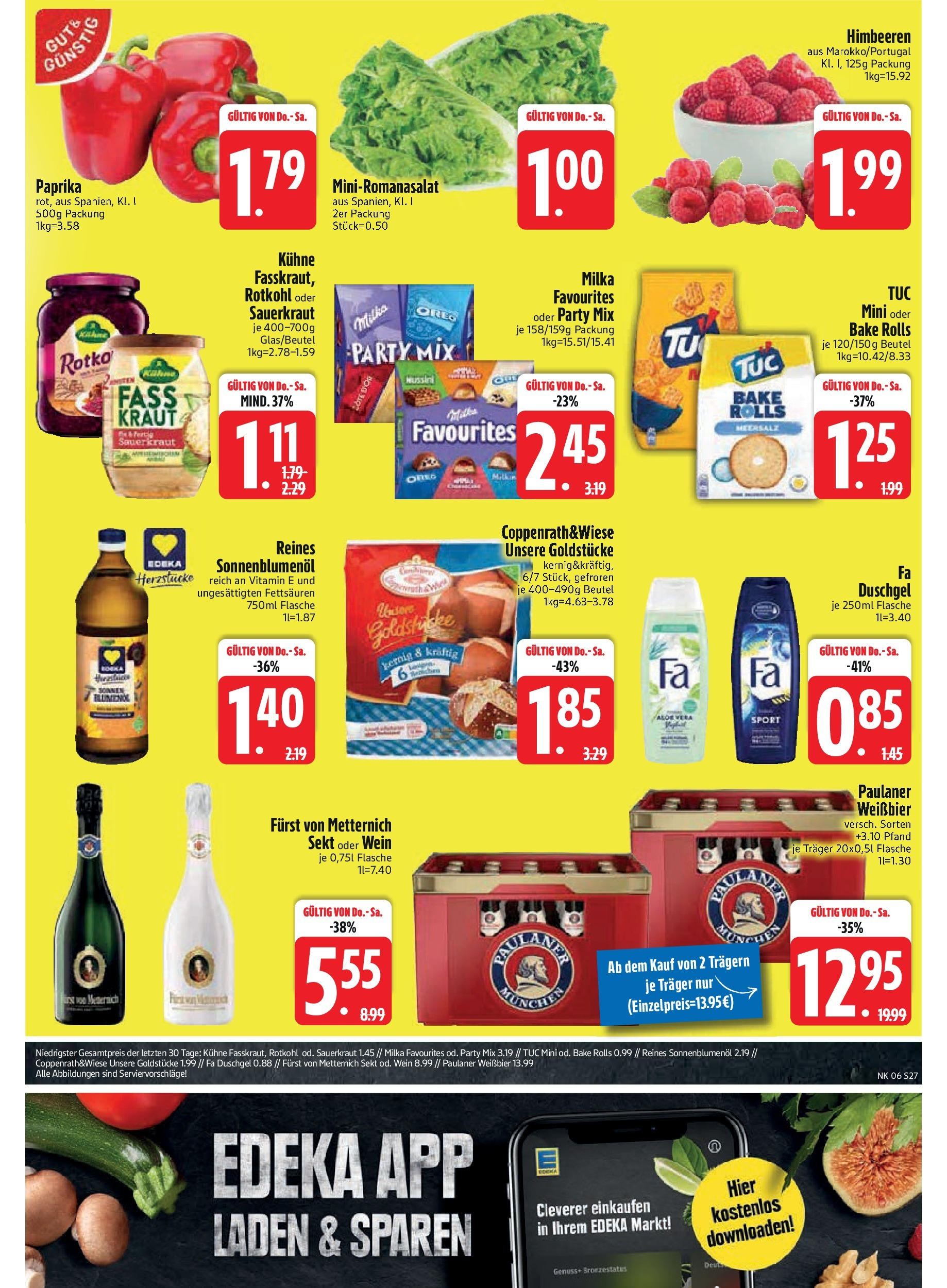 Edeka - EDEKA: Wochenangebote (ab 02.02.2025) » Angebote Online | Seite: 29 | Produkte: Rotkohl, Paprika, Wein, Paulaner