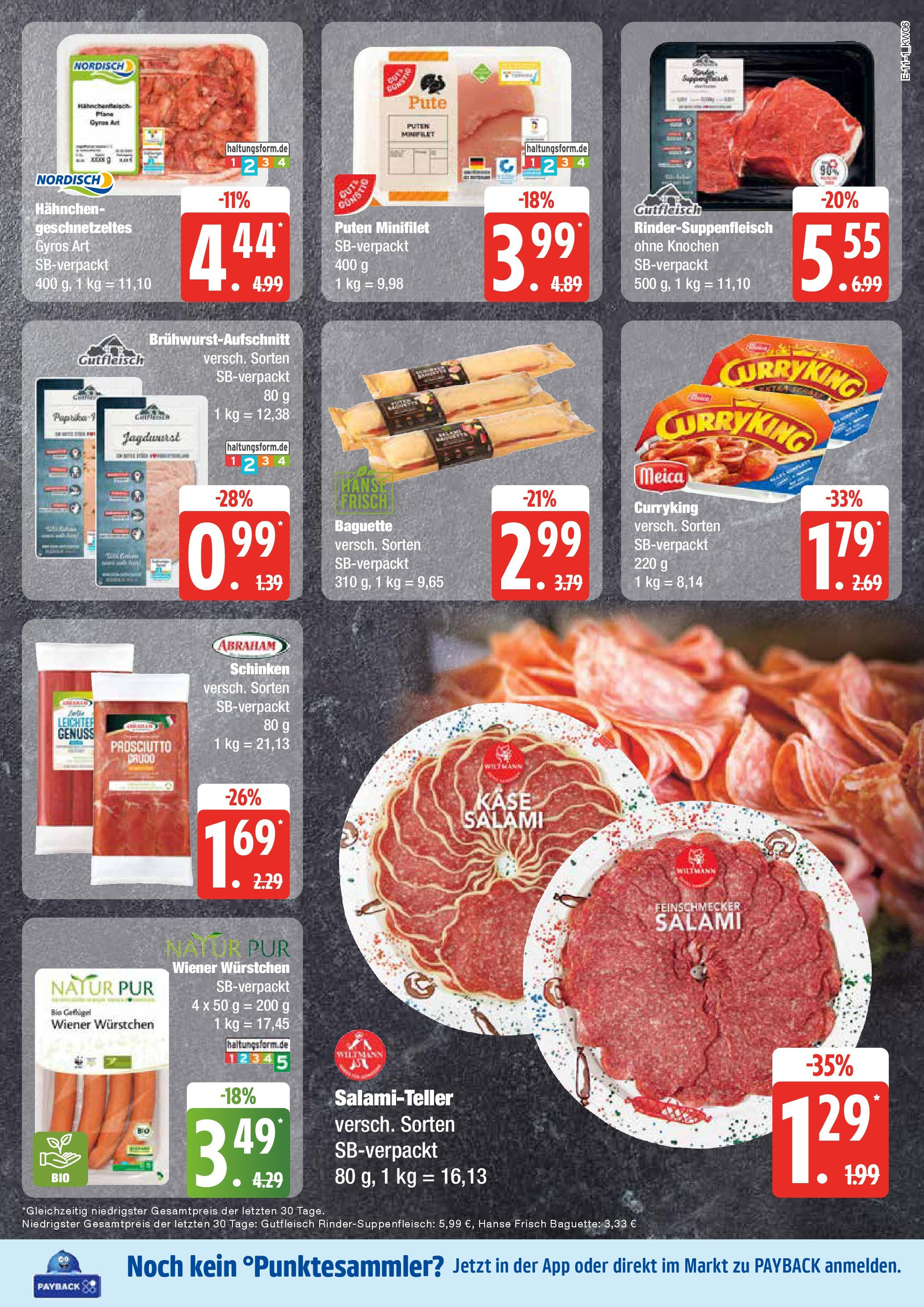 Marktkauf - Grevesmühlen, Klützer Straße 57 (ab 03.02.2025) » Angebote online | Seite: 11 | Produkte: Käse, Baguette, Meica, Salami