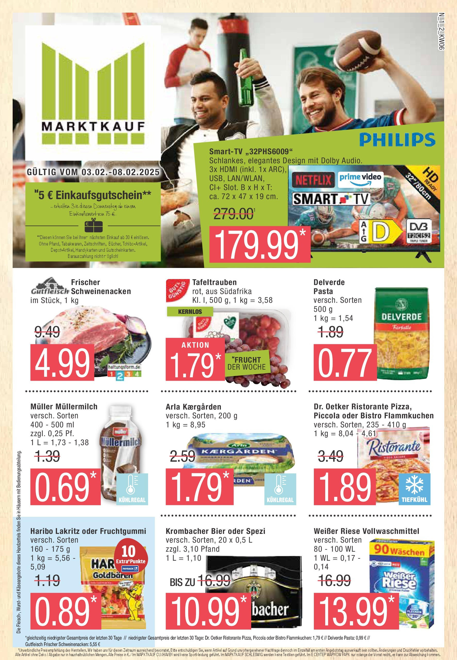 Marktkauf - Marktkauf: Wochenangebote (ab 02.02.2025) » Angebote online | Seite: 1 | Produkte: Ristorante, Haribo, Smart TV, Müllermilch