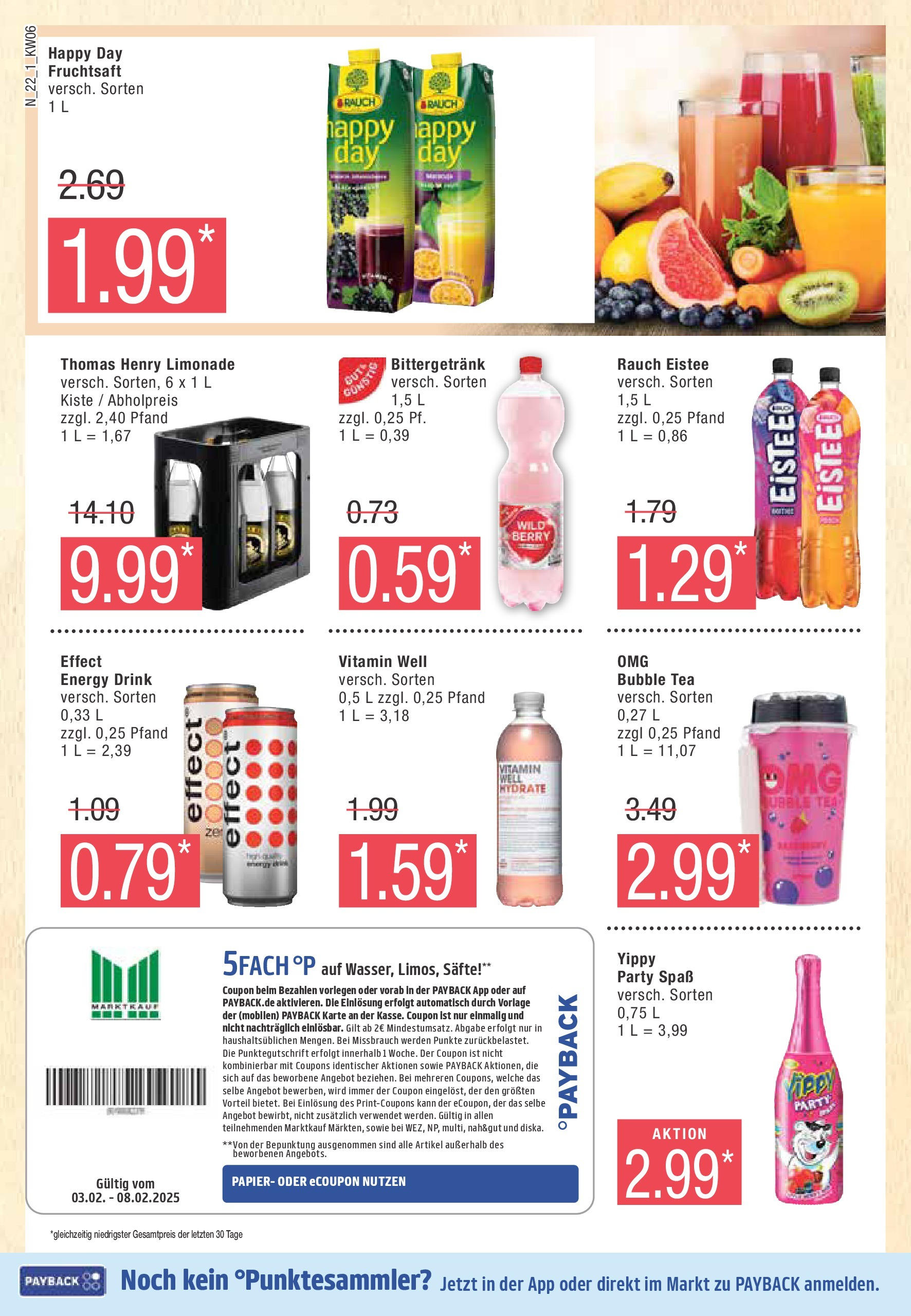 Marktkauf - Marktkauf: Wochenangebote (ab 02.02.2025) » Angebote online | Seite: 22 | Produkte: Energy, Limonade, Fruchtsaft