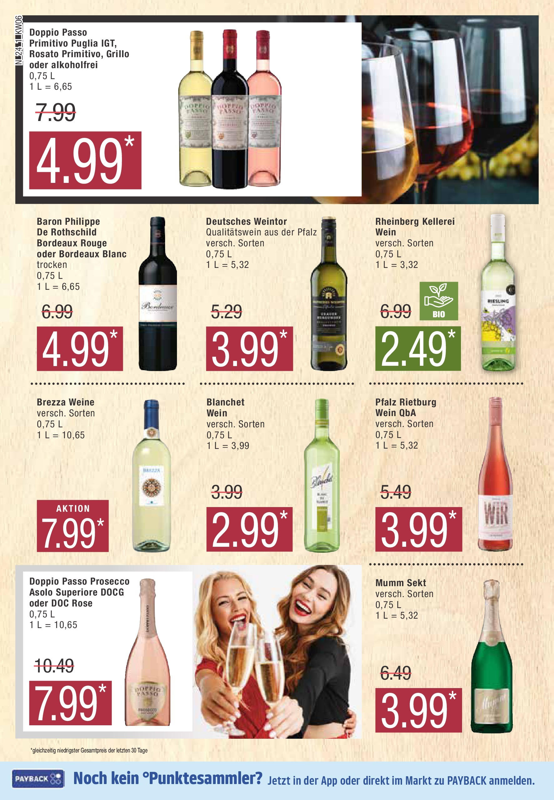 Marktkauf - Marktkauf: Wochenangebote (ab 02.02.2025) » Angebote online | Seite: 24 | Produkte: Rouge, Prosecco, Doppio Passo, Wein