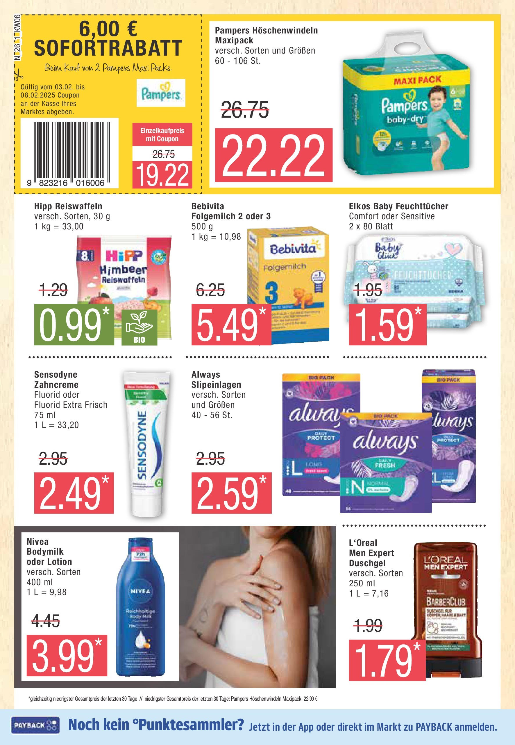 Marktkauf - Marktkauf: Wochenangebote (ab 02.02.2025) » Angebote online | Seite: 26 | Produkte: Pampers, Duschgel, Body Milk