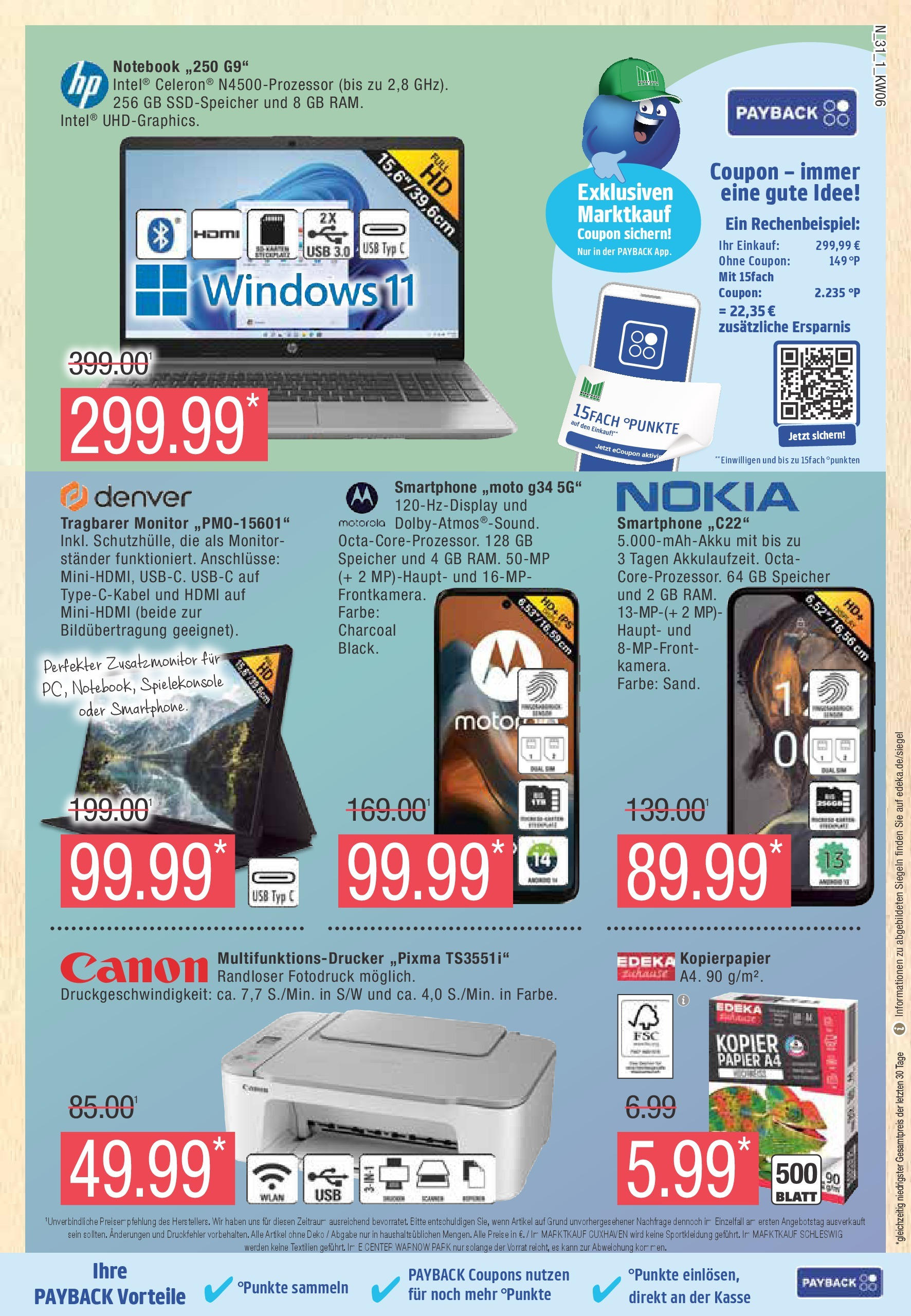 Marktkauf - Marktkauf: Wochenangebote (ab 02.02.2025) » Angebote online | Seite: 31 | Produkte: Nokia, USB, Notebook, Smartphone