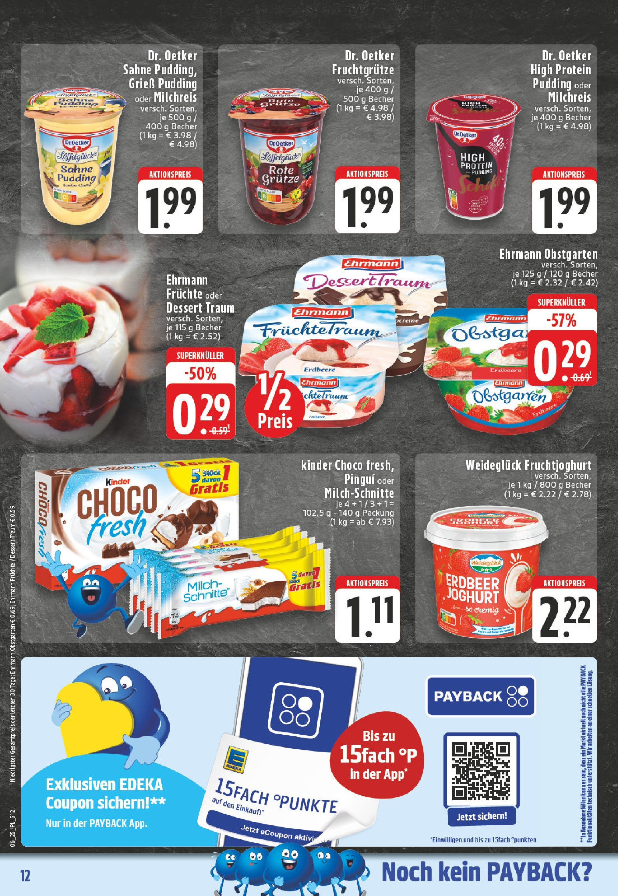 Edeka - EDEKA: Wochenangebote (ab 02.02.2025) » Angebote Online | Seite: 12 | Produkte: Fruchtjoghurt, Pudding, Bourbon, Sahne