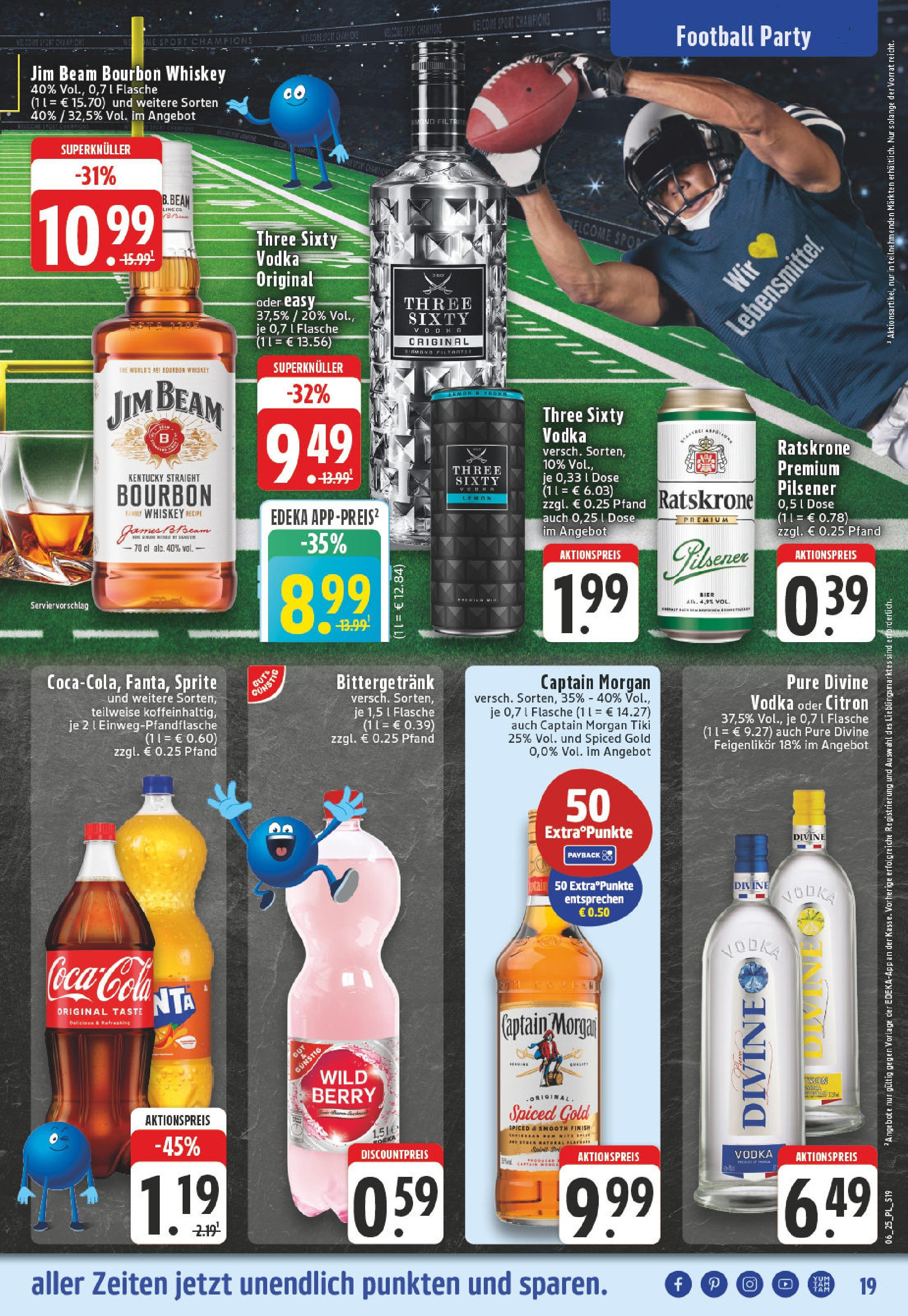 Edeka - EDEKA: Wochenangebote (ab 02.02.2025) » Angebote Online | Seite: 19 | Produkte: Jim beam, Sprite, Football, Captain morgan