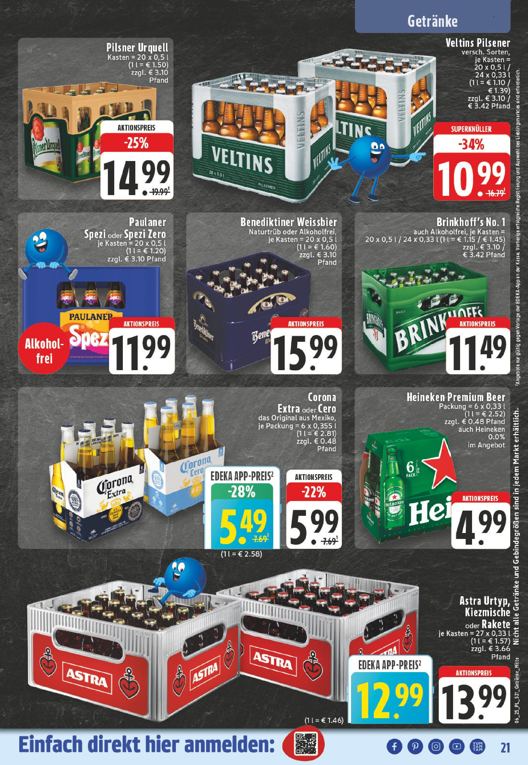 Edeka - EDEKA: Wochenangebote (ab 02.02.2025) » Angebote Online | Seite: 21 | Produkte: Weißbier, Heineken, Pilsner urquell, Paulaner