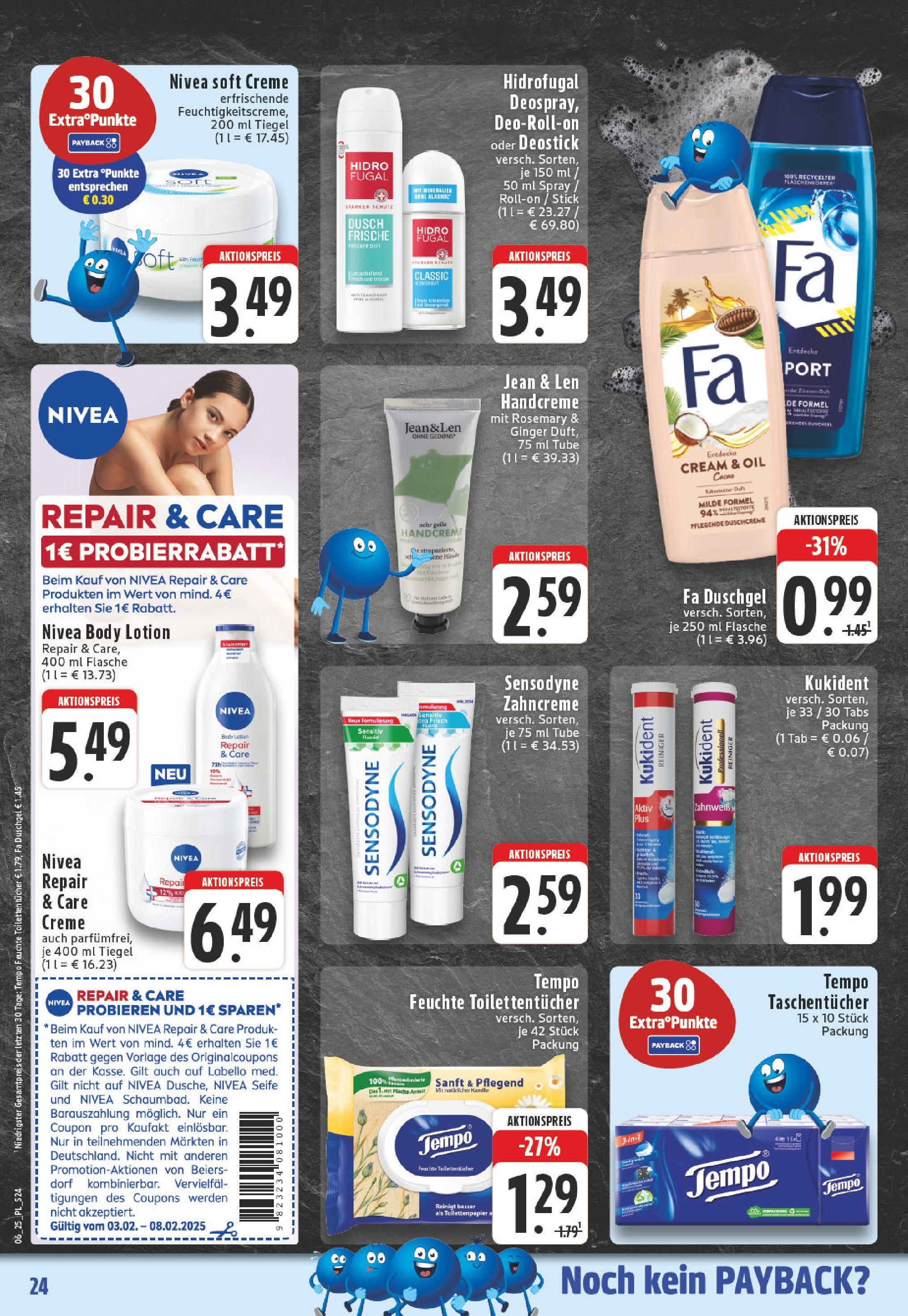 Edeka - EDEKA: Wochenangebote (ab 02.02.2025) » Angebote Online | Seite: 24 | Produkte: Handcreme, Duschgel, Duschcreme, Toilettenpapier