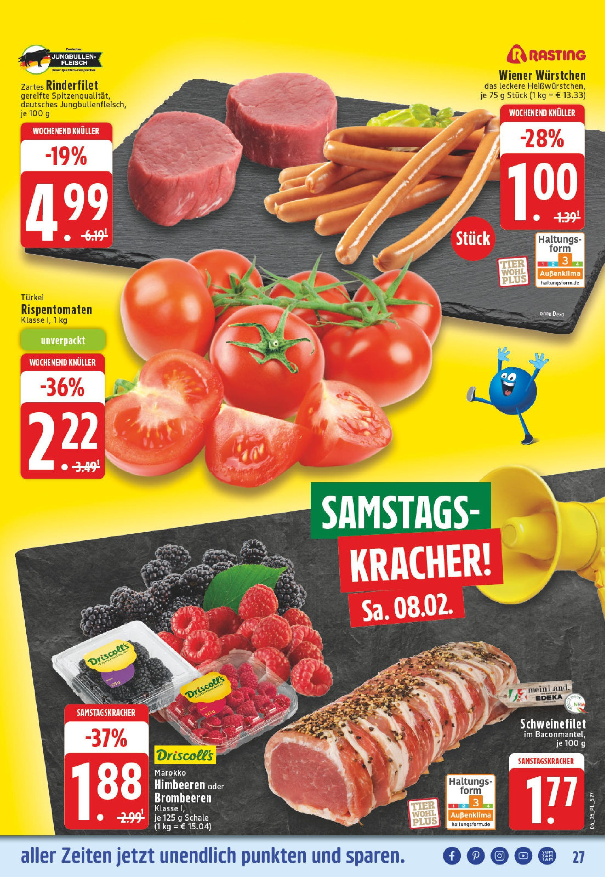 Edeka - EDEKA: Wochenangebote (ab 02.02.2025) » Angebote Online | Seite: 27 | Produkte: Himbeeren, Rinderfilet, Schweinefilet, Fleisch