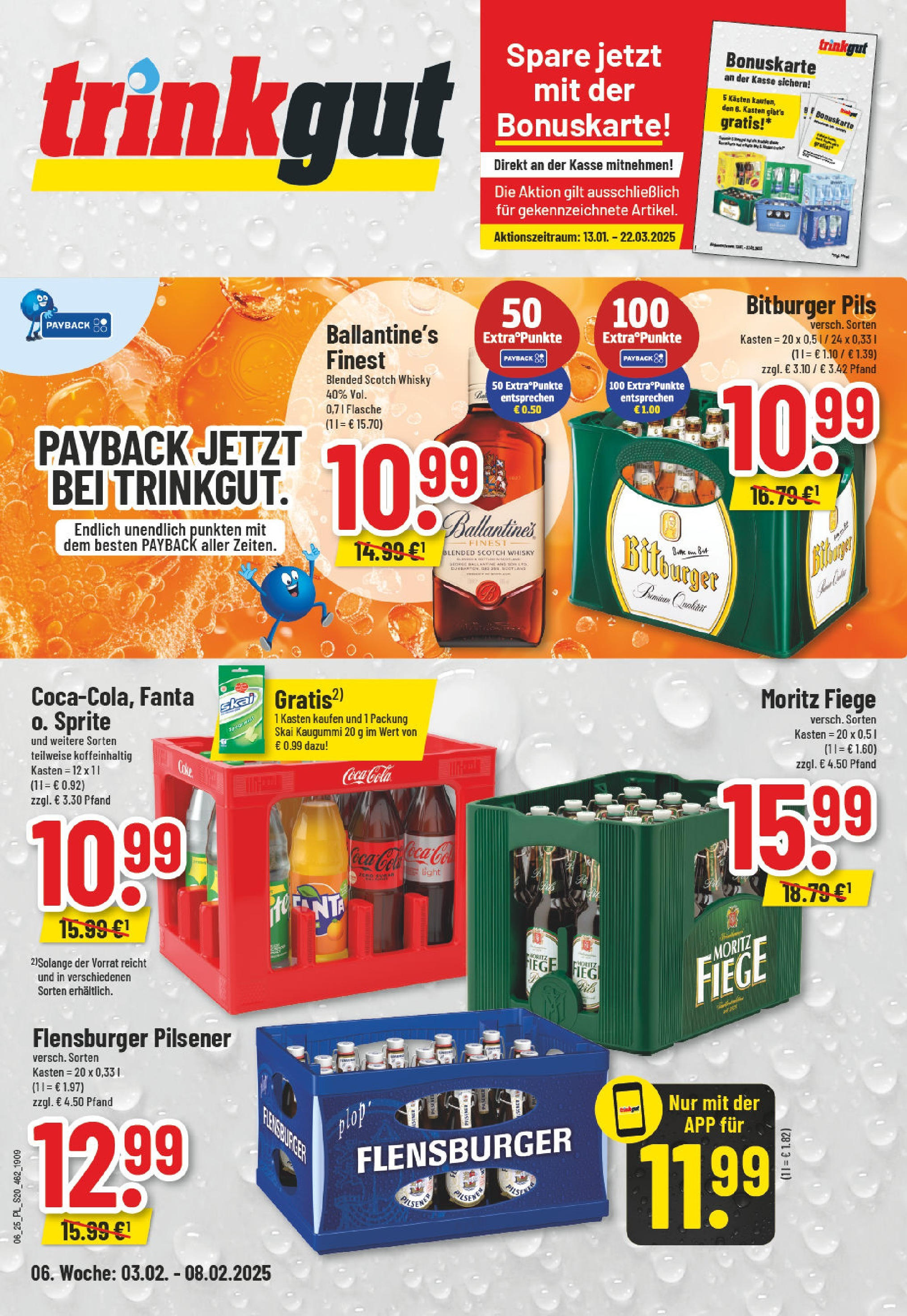 E center Prospekt Moers, Edekaplatz 12 (ab 03.02.2025) » Angebote Online | Seite: 20 | Produkte: Fanta, Sprite, Pils, Flensburger