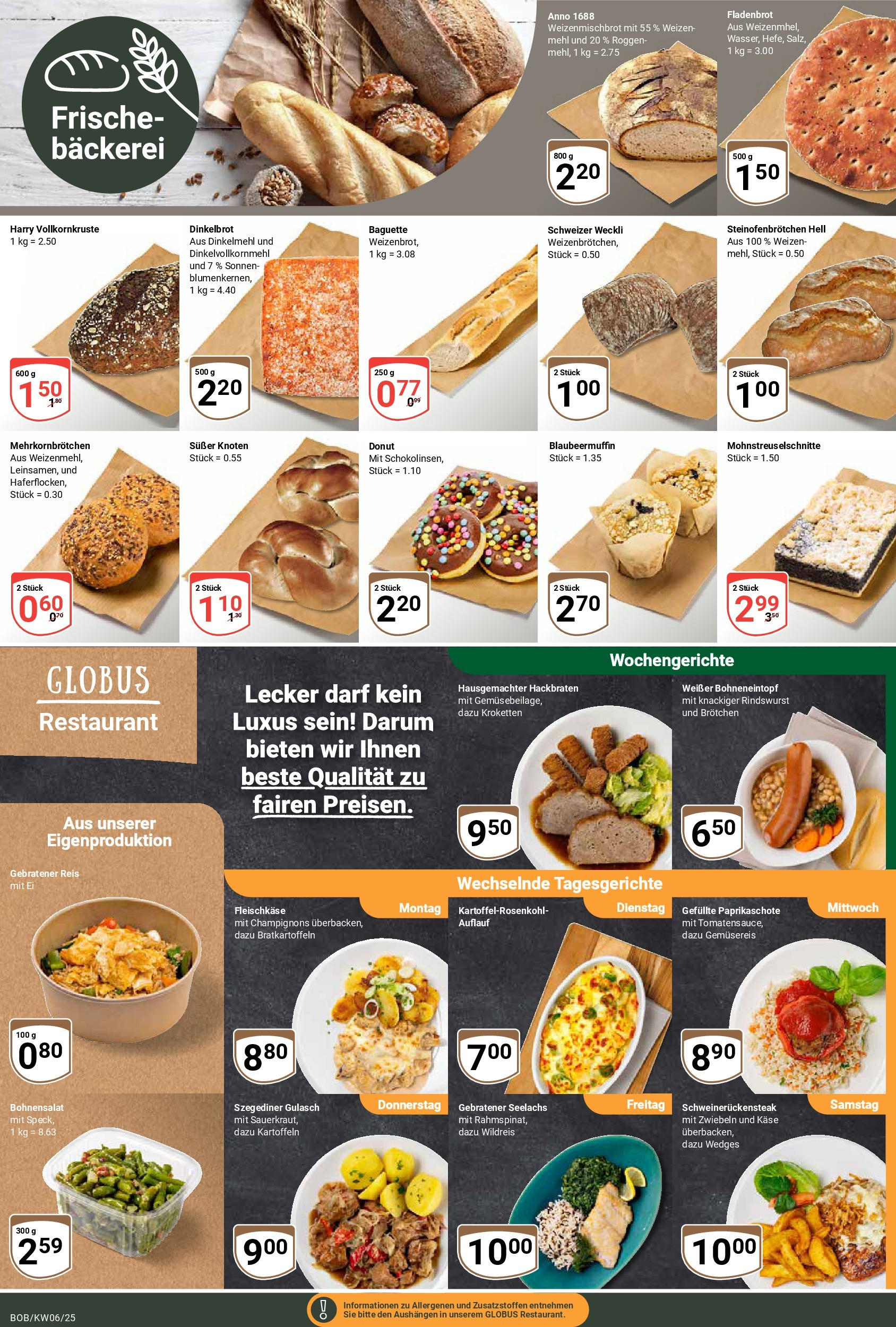 Globus - Bobenheim, Südring 2 (ab 03.02.2025) » Angebote online | Seite: 10 | Produkte: Käse, Baguette, Champignons, Kartoffeln