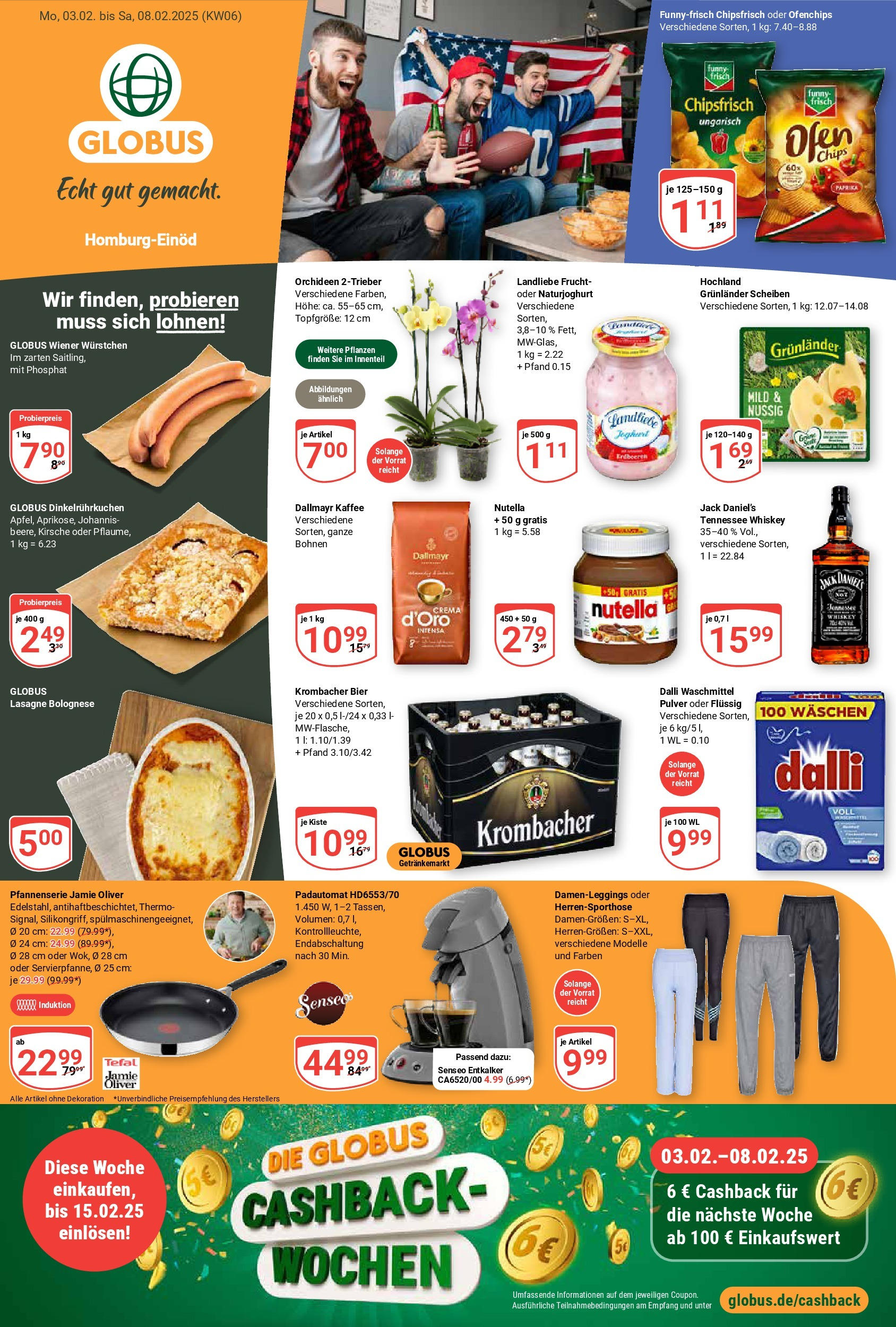 Globus - Homburg-Einöd, Neunmorgenstraße 8 (ab 03.02.2025) » Angebote online | Seite: 1 | Produkte: Senseo, Jack Daniel's, Dallmayr, Krombacher