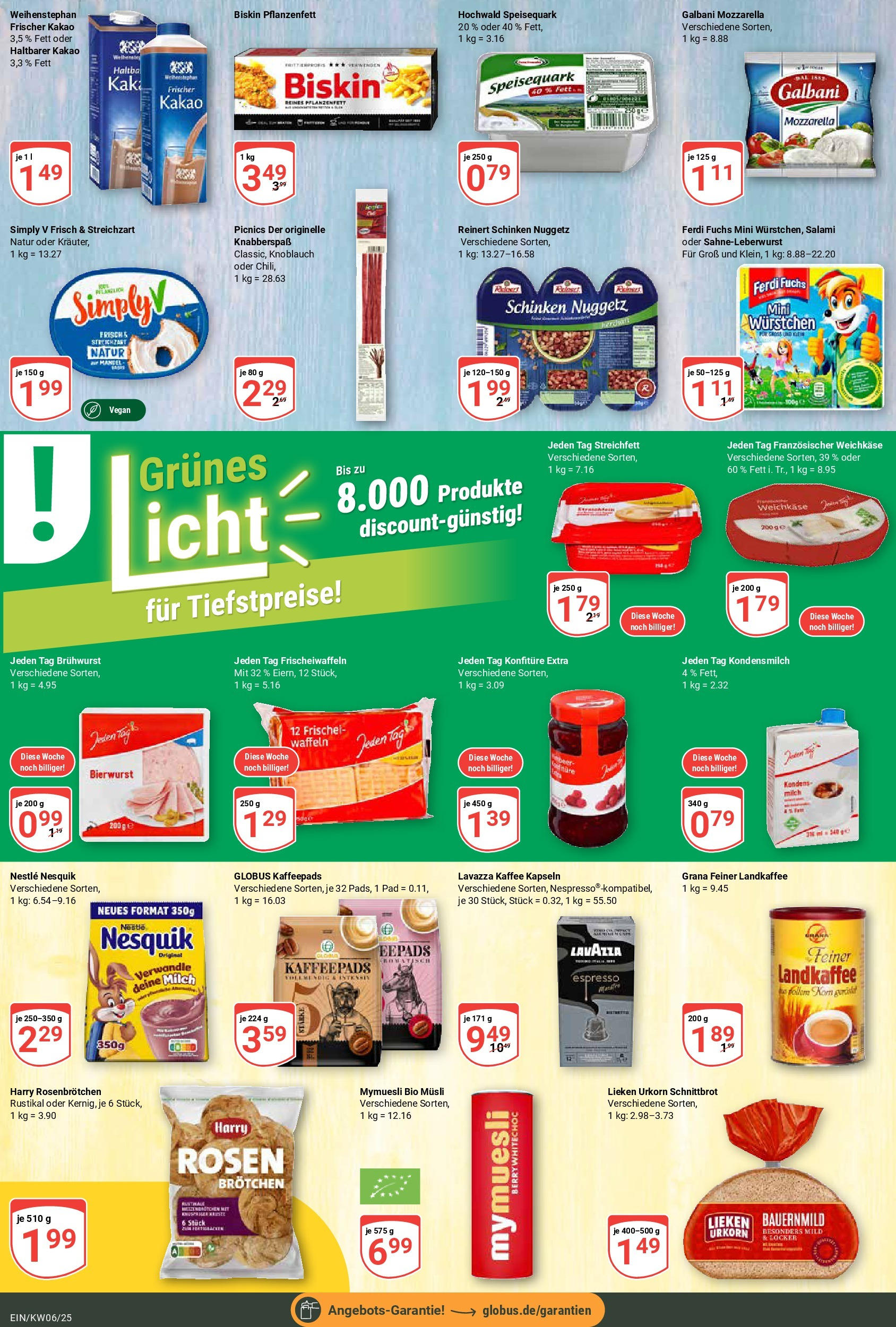 Globus - Homburg-Einöd, Neunmorgenstraße 8 (ab 03.02.2025) » Angebote online | Seite: 13 | Produkte: Musli, Nesquik, Schinken, Speisequark