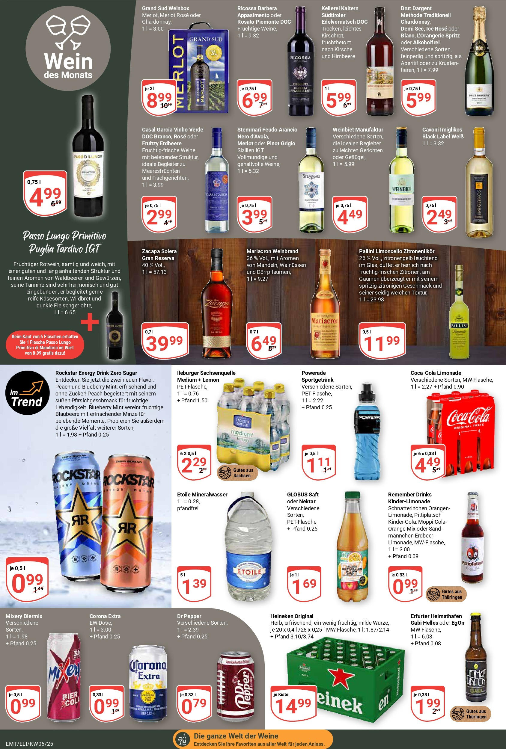 Globus - Mittelhausen, Erfurter Straße 7 (ab 03.02.2025) » Angebote online | Seite: 15 | Produkte: Bier, Merlot, Heineken, Grand sud