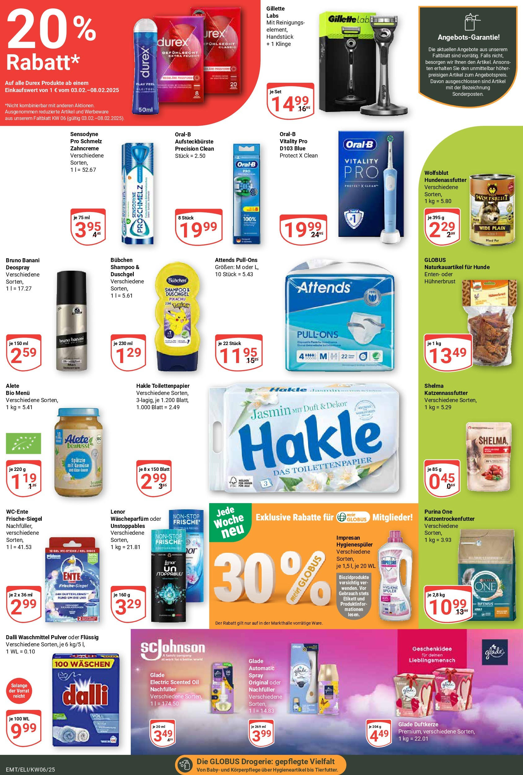 Globus - Mittelhausen, Erfurter Straße 7 (ab 03.02.2025) » Angebote online | Seite: 17 | Produkte: Shampoo, Duschgel, Waschmittel, Toilettenpapier