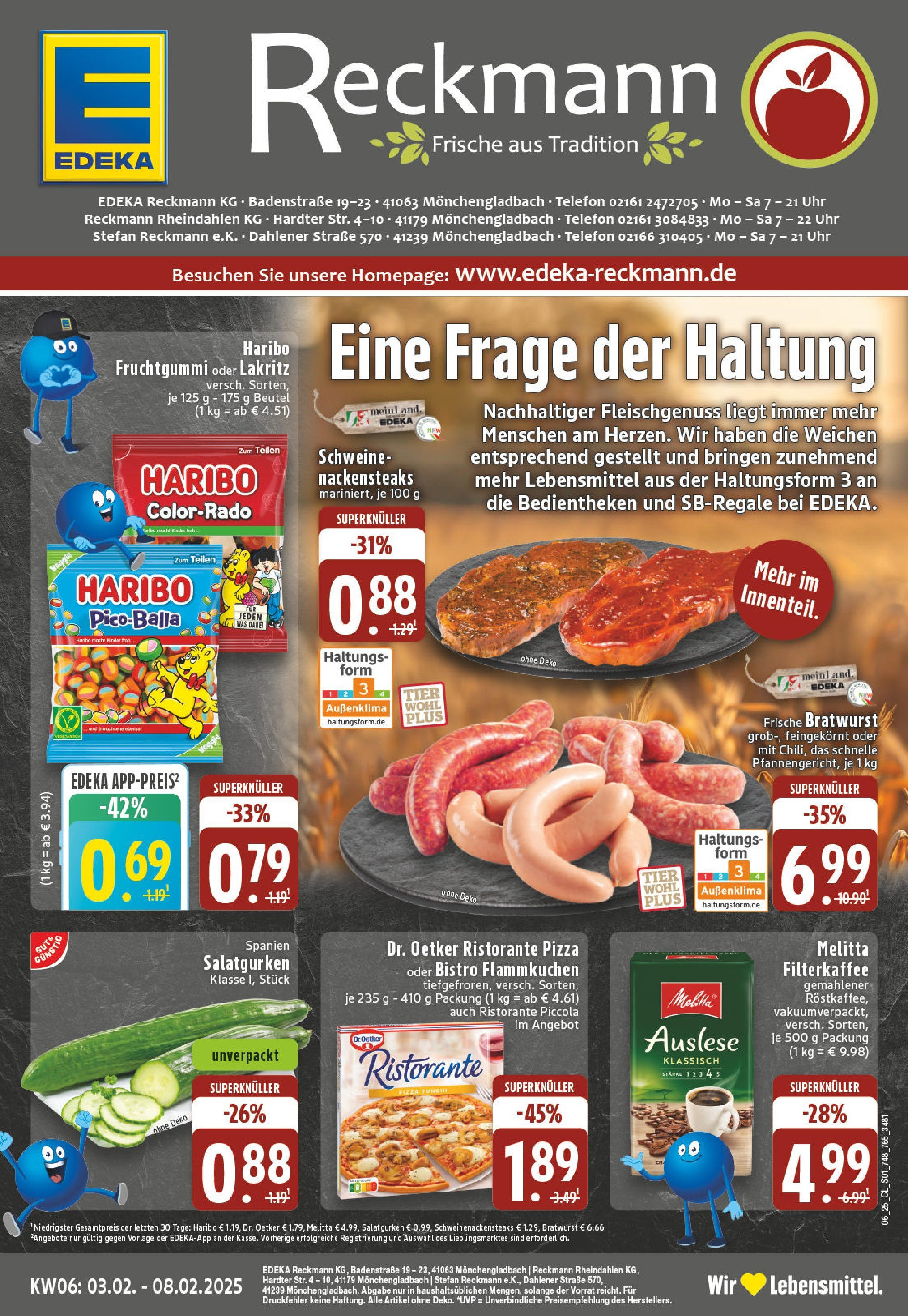 Edeka - Mönchengladbach, Badenstraße 1 (ab 03.02.2025) » Angebote Online | Seite: 1 | Produkte: Melitta, Salat, Telefon, Uhr