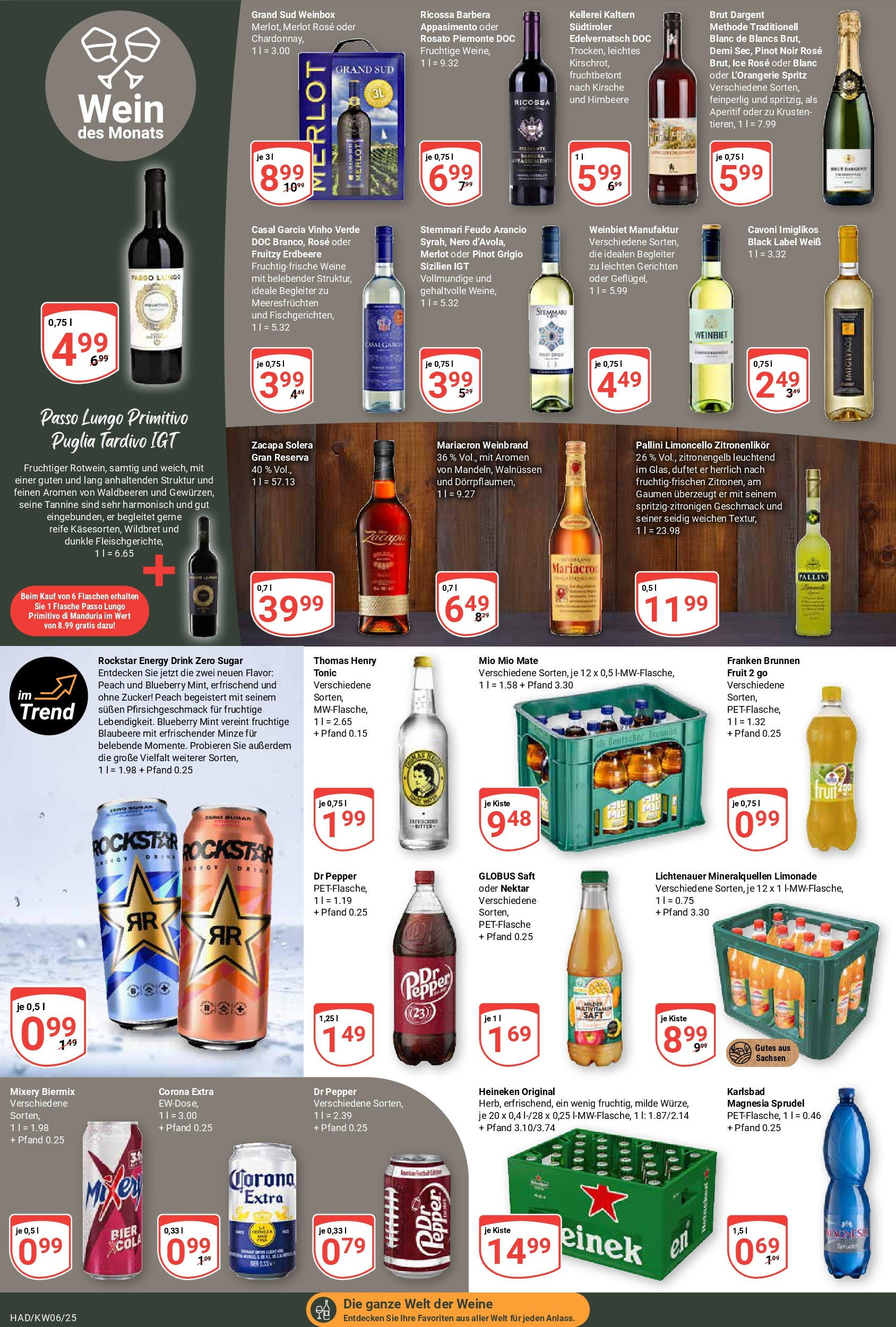 Globus - Halle, Dieselstraße 47 (ab 03.02.2025) » Angebote online | Seite: 12 | Produkte: Bier, Rockstar, Limonade, Mariacron