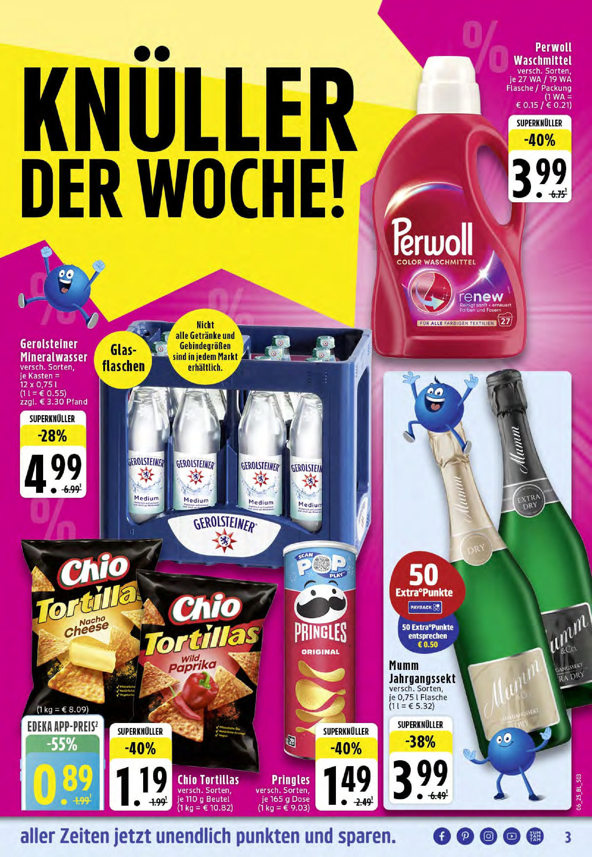 Edeka - Westerkappeln, Heerstraße 5 (ab 03.02.2025) » Angebote Online | Seite: 3 | Produkte: Mineralwasser, Paprika, Waschmittel, Pringles