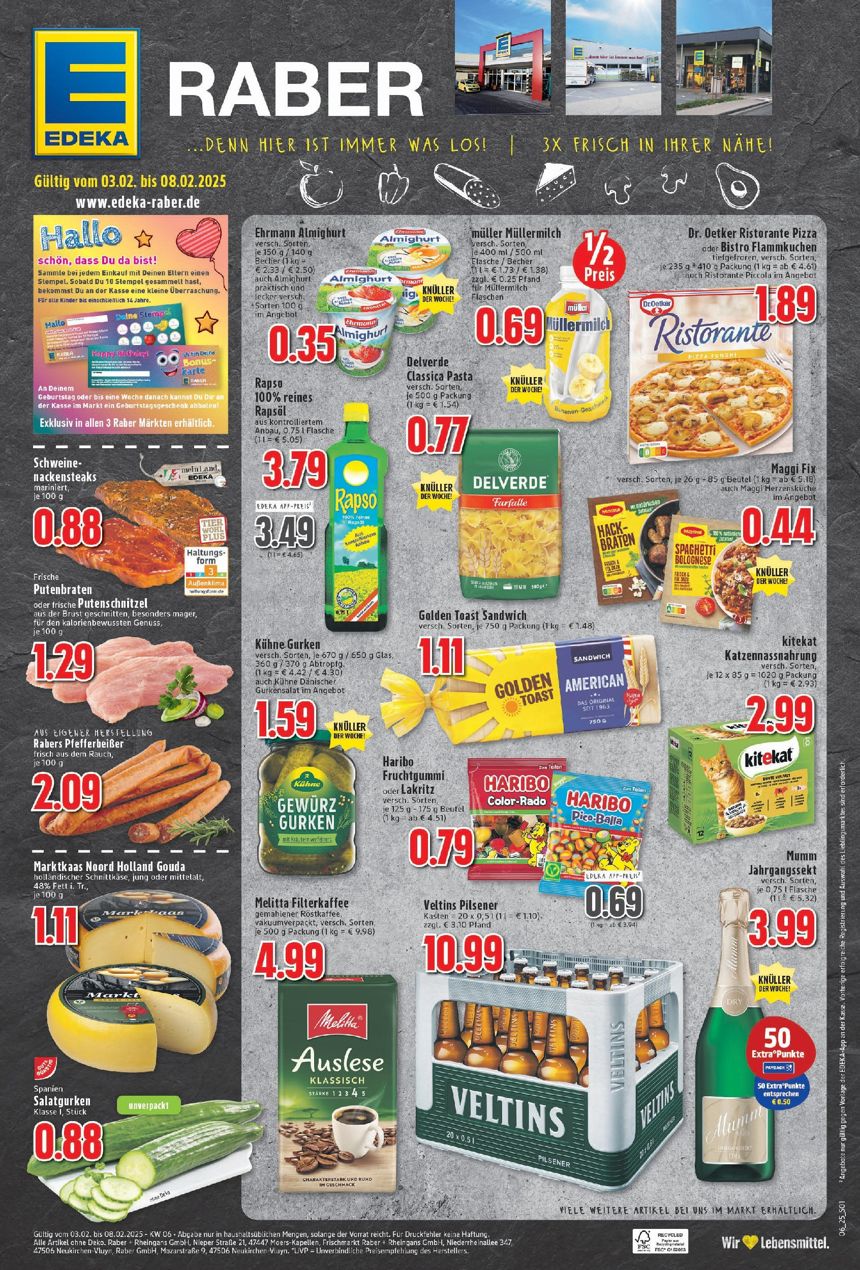 Edeka - Moers, Nieper Straße 2 (ab 03.02.2025) » Angebote Online | Seite: 1 | Produkte: Toast, Gouda, Maggi fix, Pizza