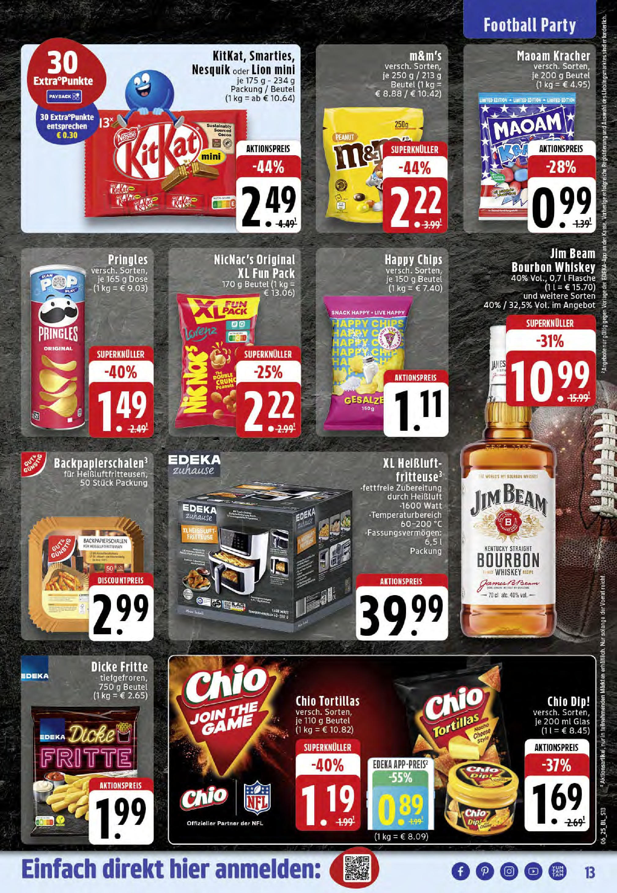 Edeka - Westerkappeln, Heerstraße 5 (ab 03.02.2025) » Angebote Online | Seite: 13 | Produkte: Football, Pringles, Fritteuse, Whiskey