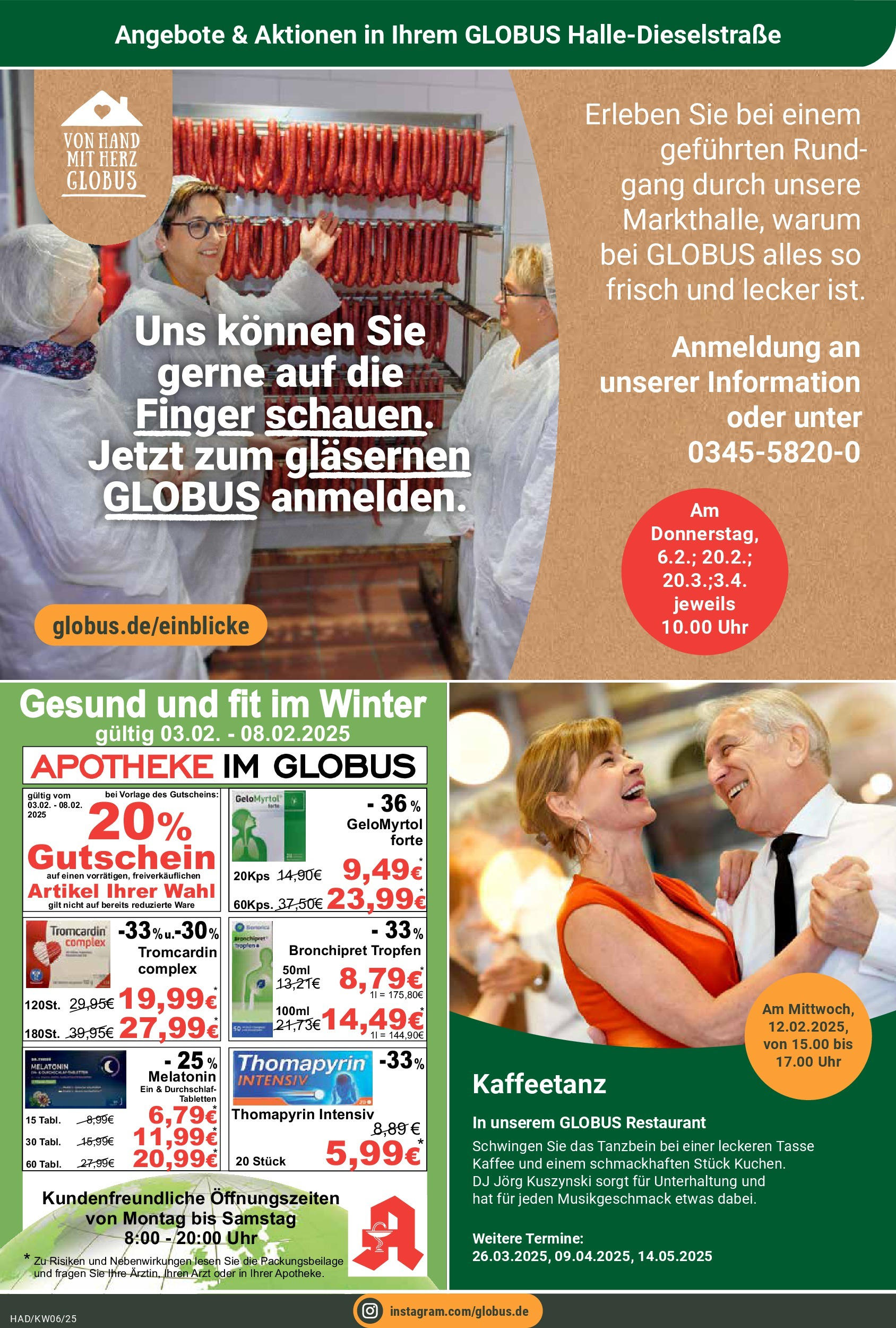 Globus - Halle, Dieselstraße 47 (ab 03.02.2025) » Angebote online | Seite: 25 | Produkte: Kaffee, Uhr