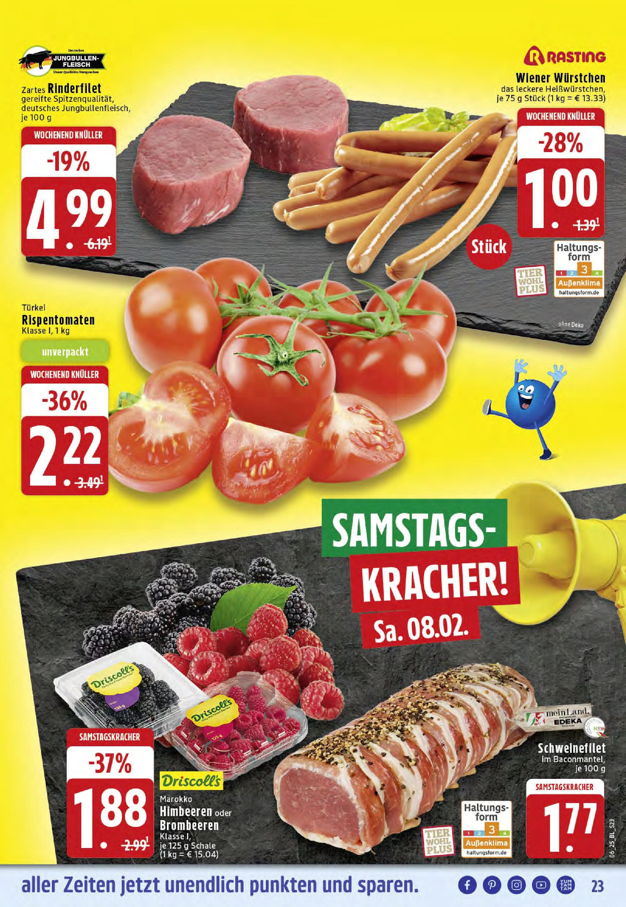 Edeka - Westerkappeln, Heerstraße 5 (ab 03.02.2025) » Angebote Online | Seite: 23 | Produkte: Himbeeren, Wiener wurstchen, Rinderfilet, Fleisch