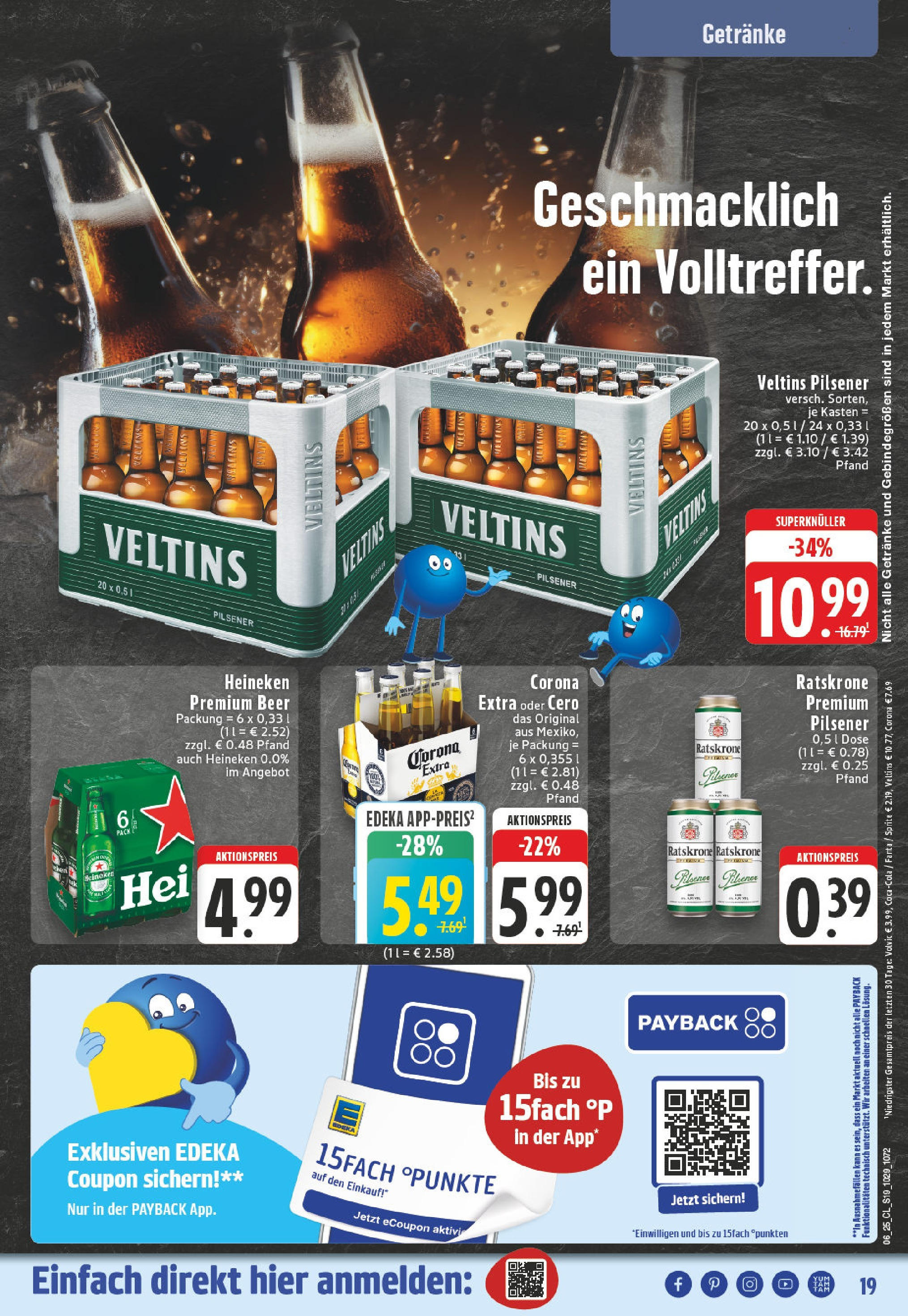 Edeka - Moers, Homberger Straße 329-333 (ab 03.02.2025) » Angebote Online | Seite: 19 | Produkte: Sprite, Heineken, Volvic, Veltins