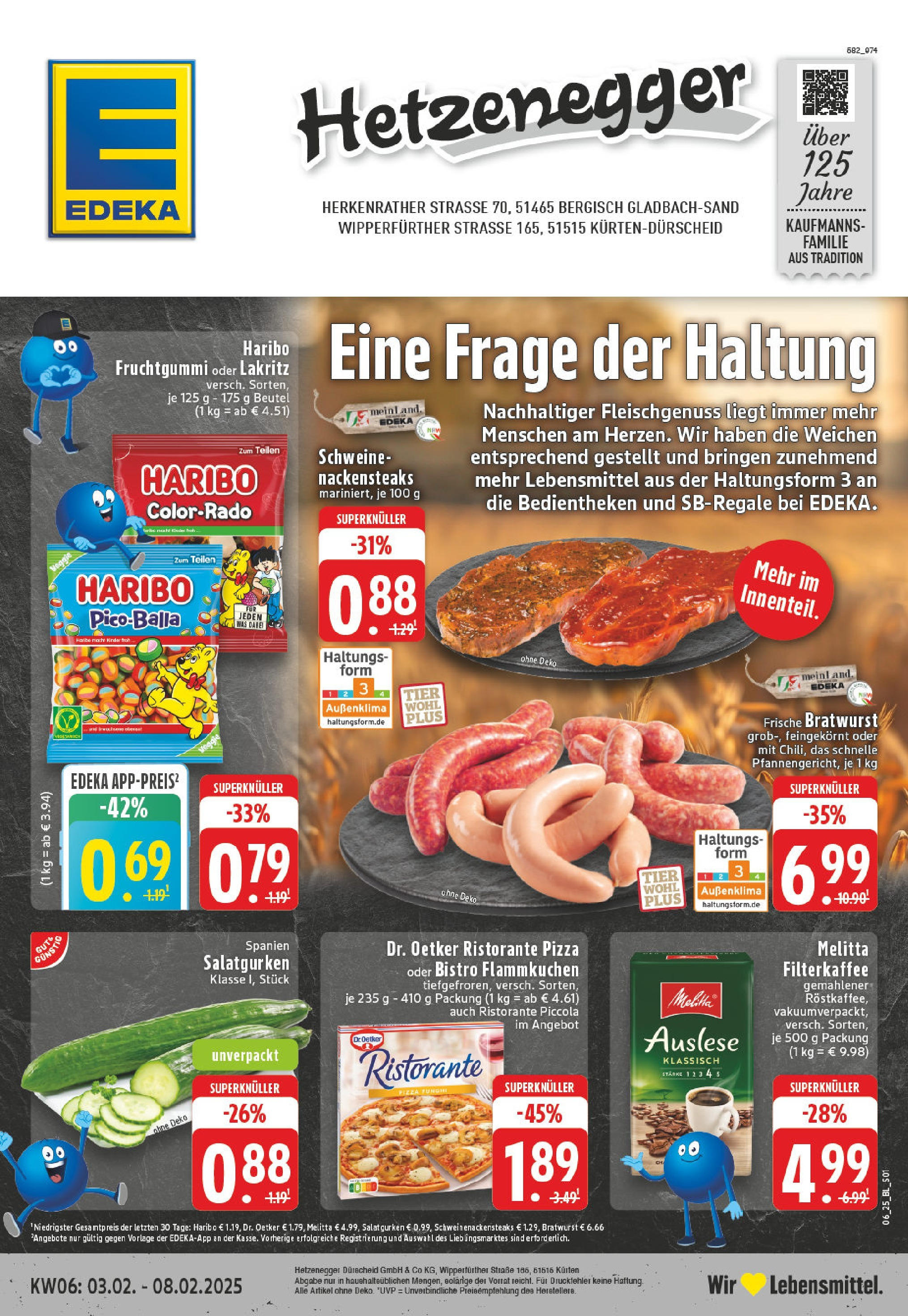 EDEKA Prospekt ab 03.02.2025 - Kürten-Dürscheid, Wipperfürther Straße 1 Online