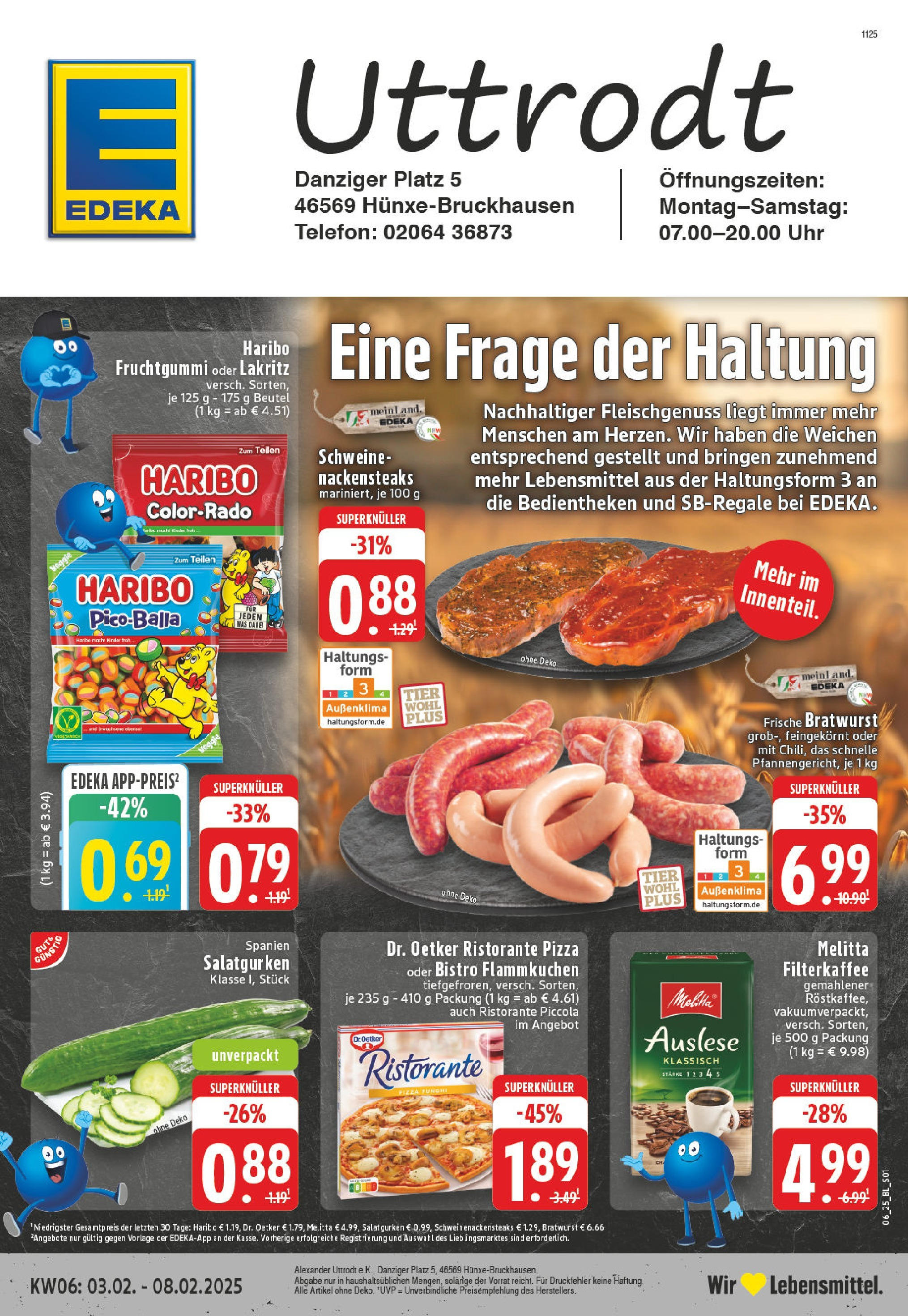 EDEKA Prospekt ab 03.02.2025 - Hünxe-Bruckhausen, Danziger Platz 5 Online