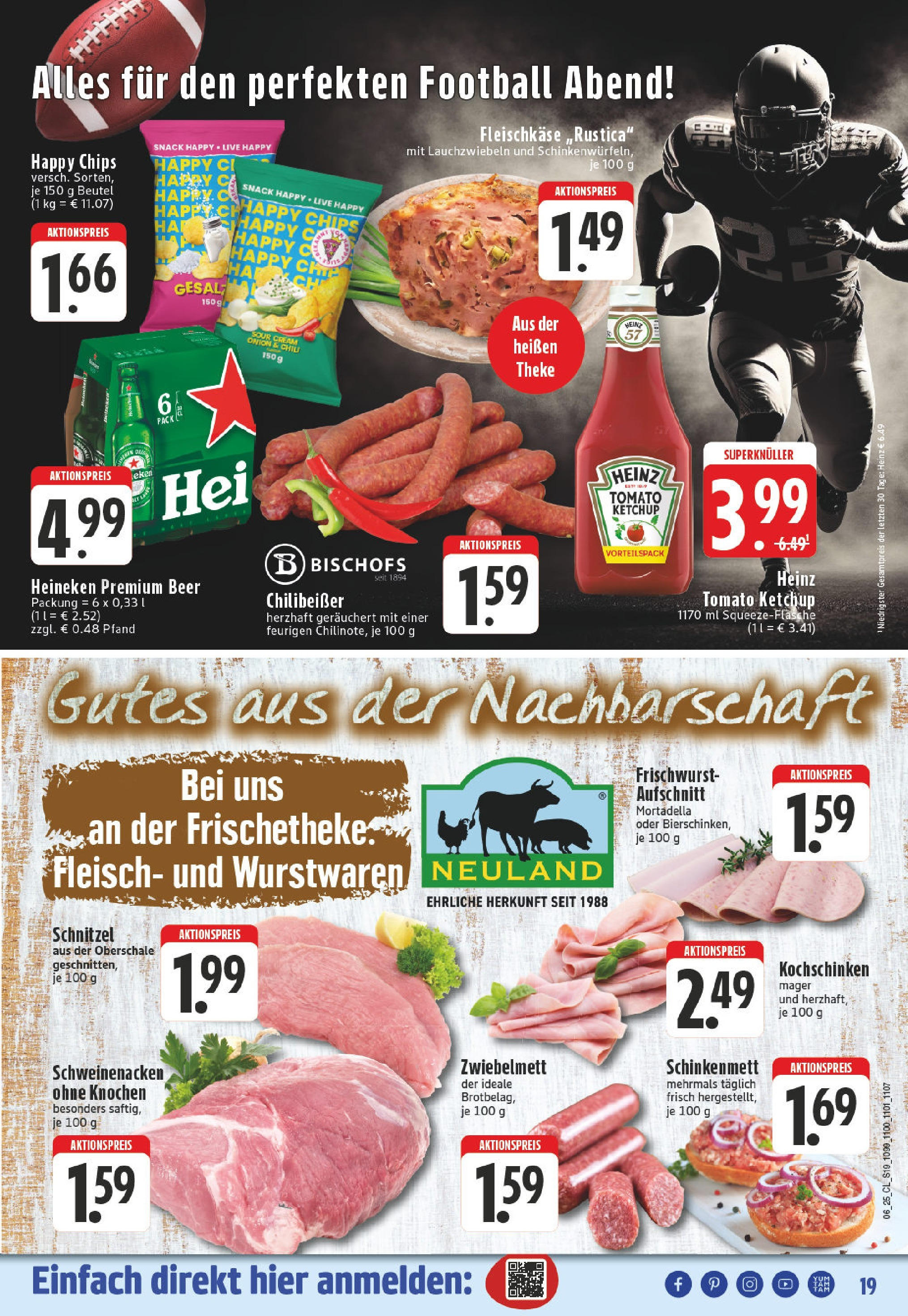 Edeka - Soest, Riga-Ring 5 (ab 03.02.2025) » Angebote Online | Seite: 19 | Produkte: Theke, Football, Ketchup, Fleisch