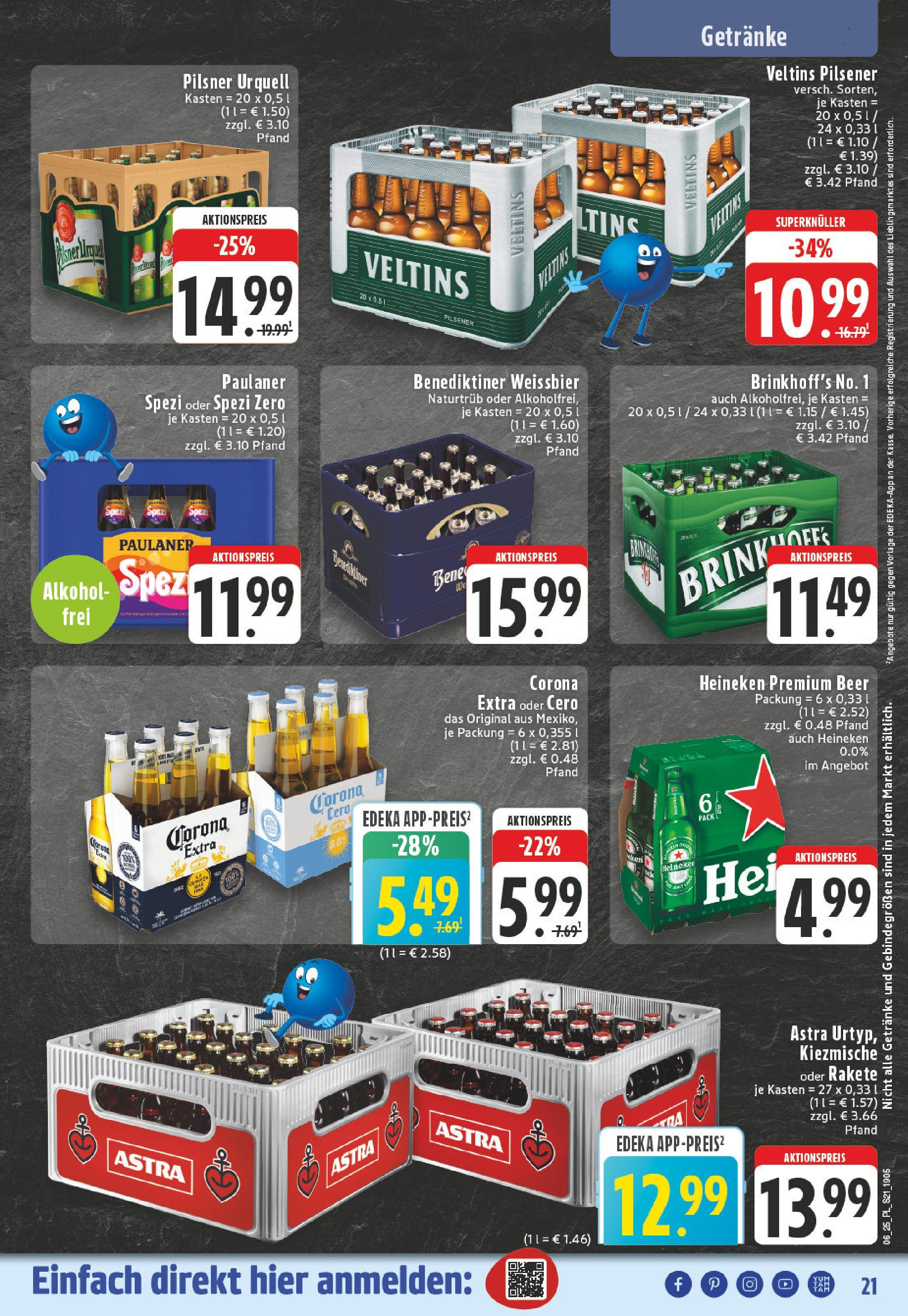 E center Prospekt Lippstadt, Otto-Hahn-Straße 1 (ab 03.02.2025) » Angebote Online | Seite: 21 | Produkte: Weißbier, Astra, Paulaner, Veltins