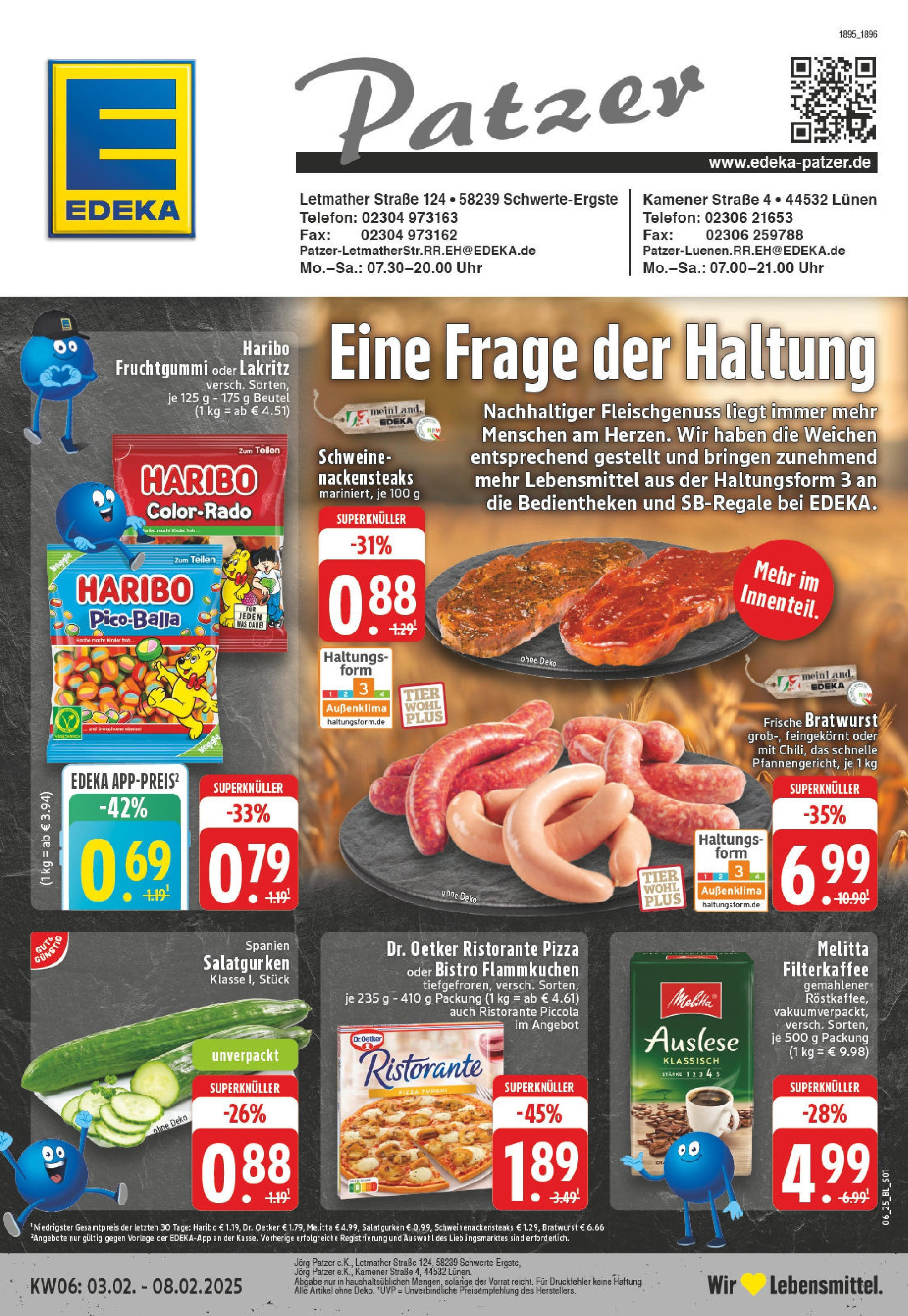 Edeka - Lünen, Kamener Straße 4 (ab 03.02.2025) » Angebote Online | Seite: 1 | Produkte: Ristorante, Bratwurst, Telefon, Uhr