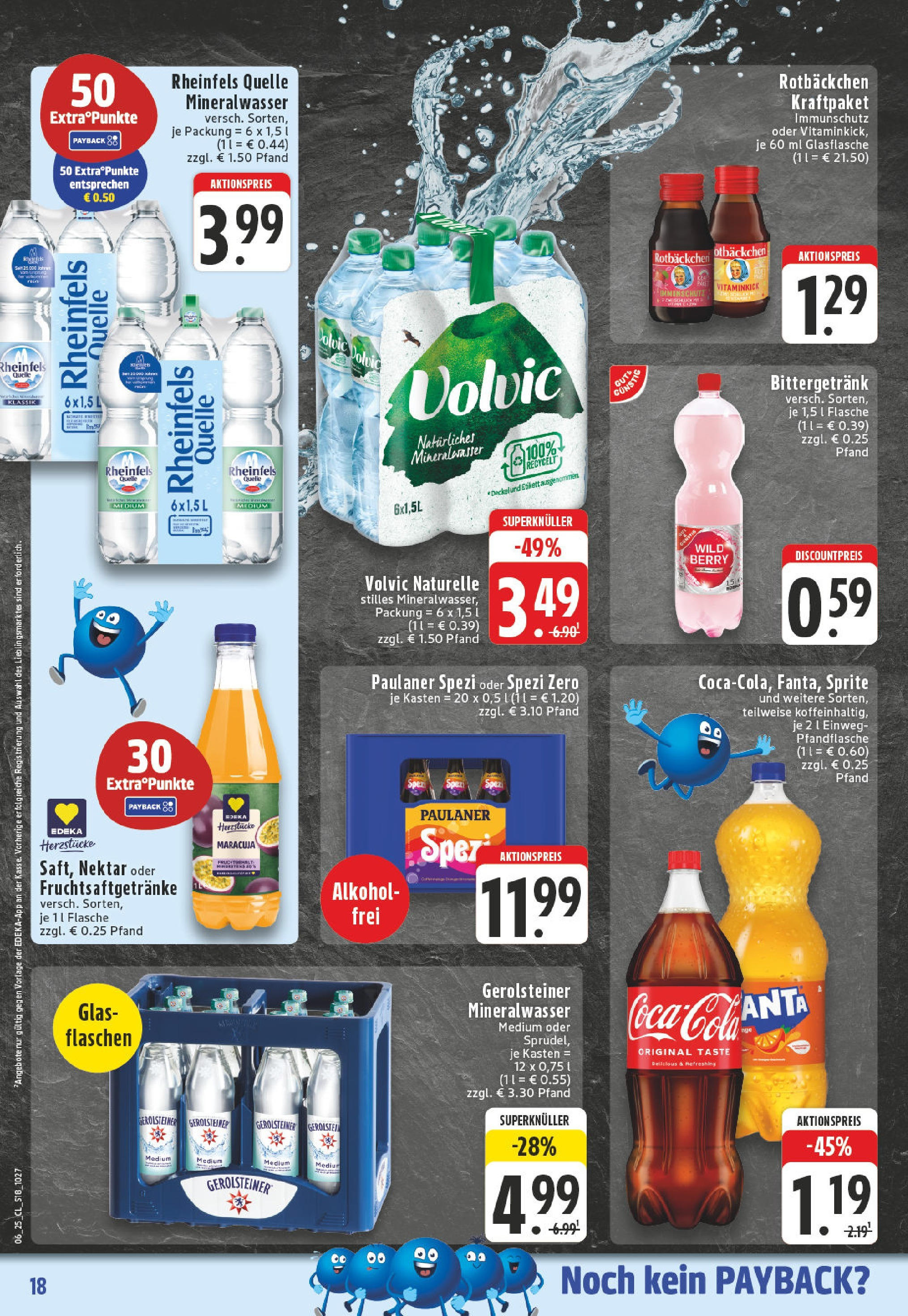 Edeka - Ruppichteroth, Brölstraße 2 (ab 03.02.2025) » Angebote Online | Seite: 18 | Produkte: Paulaner spezi, Mineralwasser, Volvic, Gerolsteiner