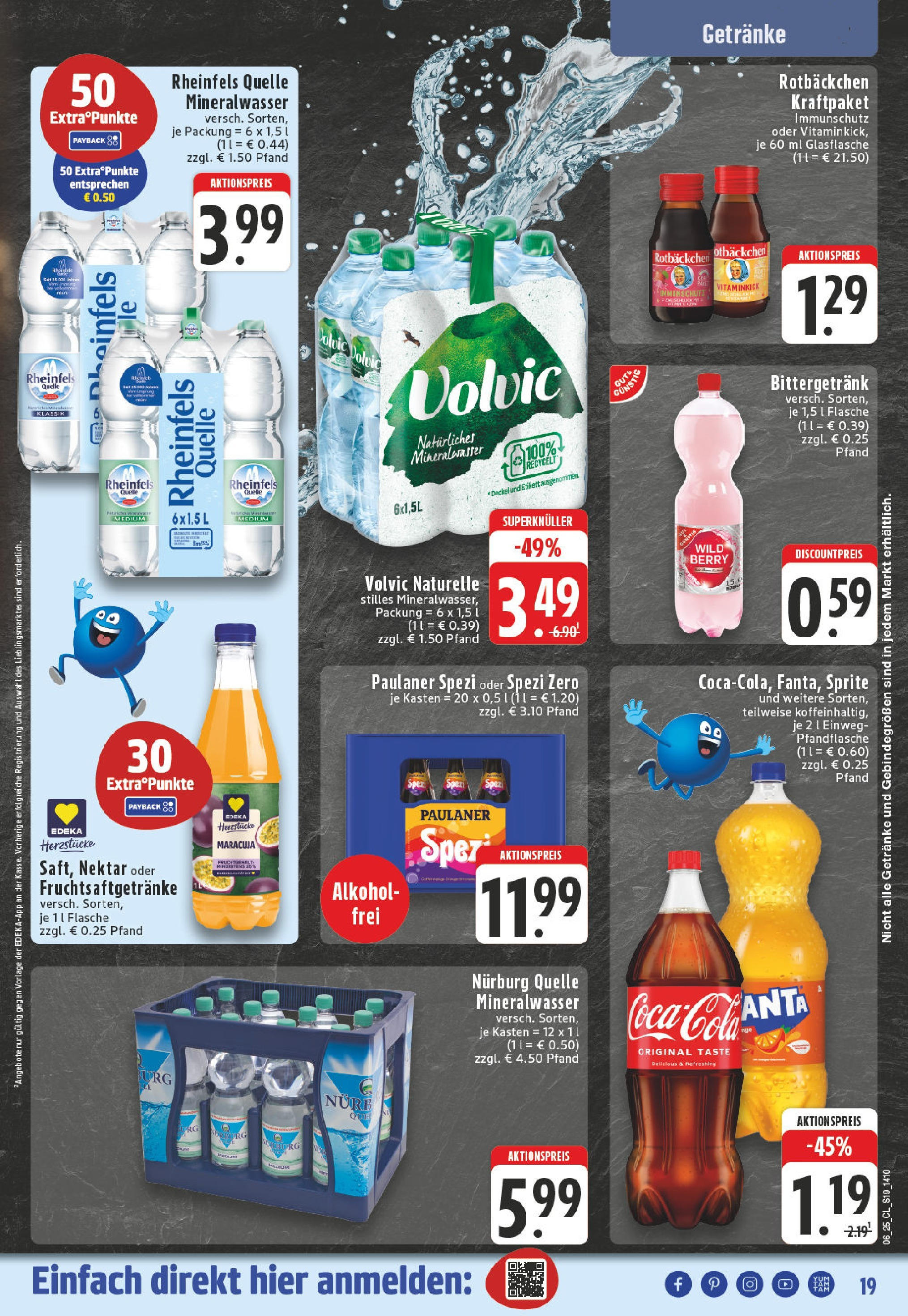 Edeka - Ransbach-Baumbach, Pleurtuit Straße 8 (ab 03.02.2025) » Angebote Online | Seite: 19 | Produkte: Sprite, Paulaner spezi, Mineralwasser, Volvic