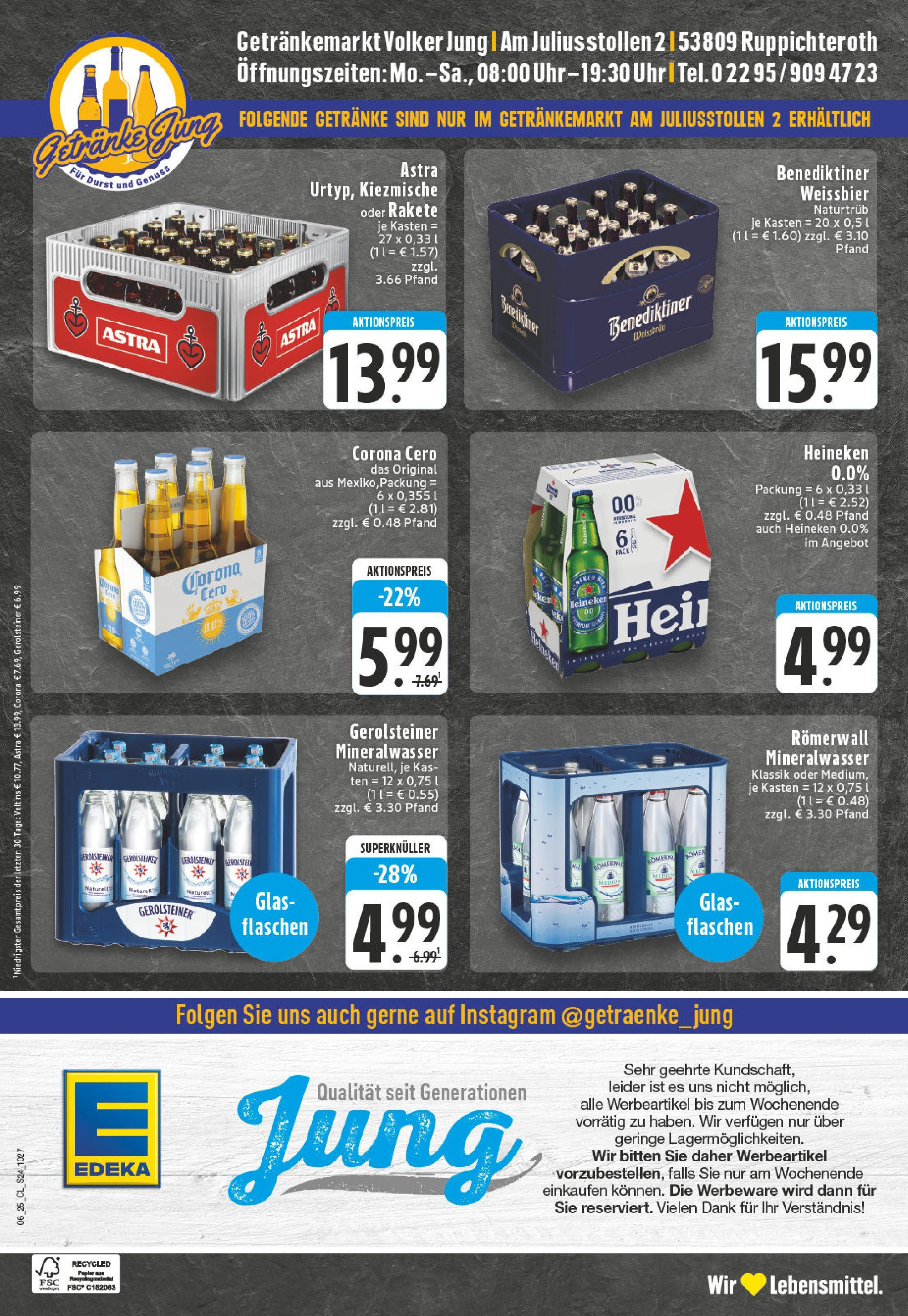 Edeka - Ruppichteroth, Brölstraße 2 (ab 03.02.2025) » Angebote Online | Seite: 24 | Produkte: Weißbier, Heineken, Veltins, Gerolsteiner